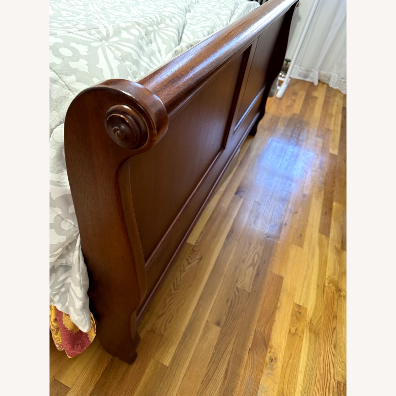Dark Brown Wooden Queen Bed Frame with Headboard - image-2