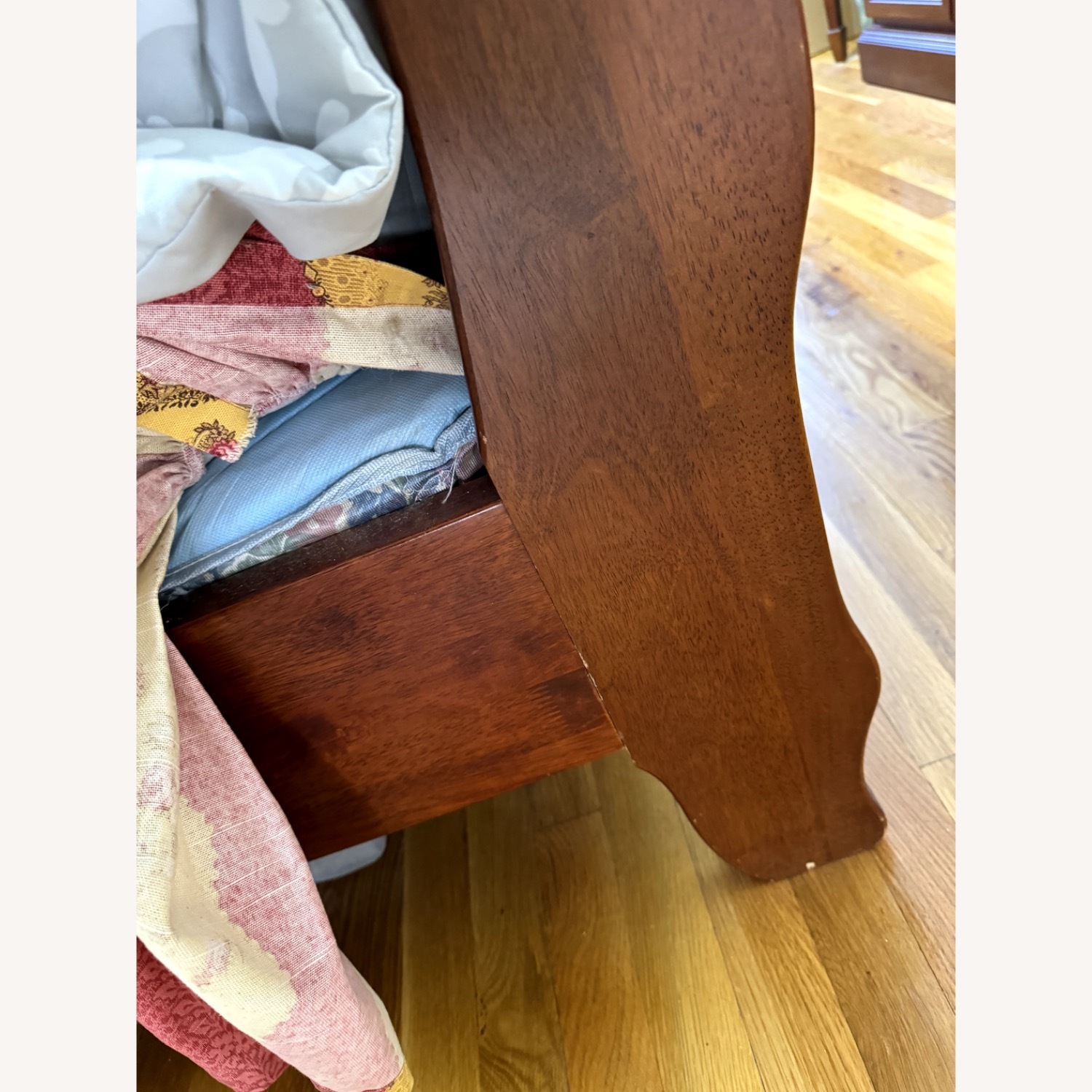 Dark Brown Wooden Queen Bed Frame with Headboard - image-4