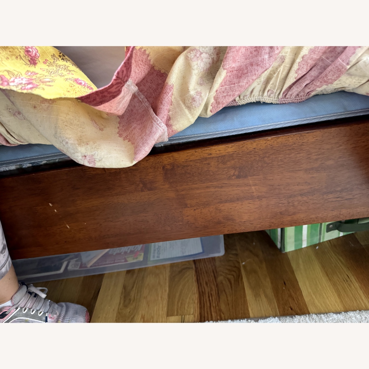 Dark Brown Wooden Queen Bed Frame with Headboard - image-3