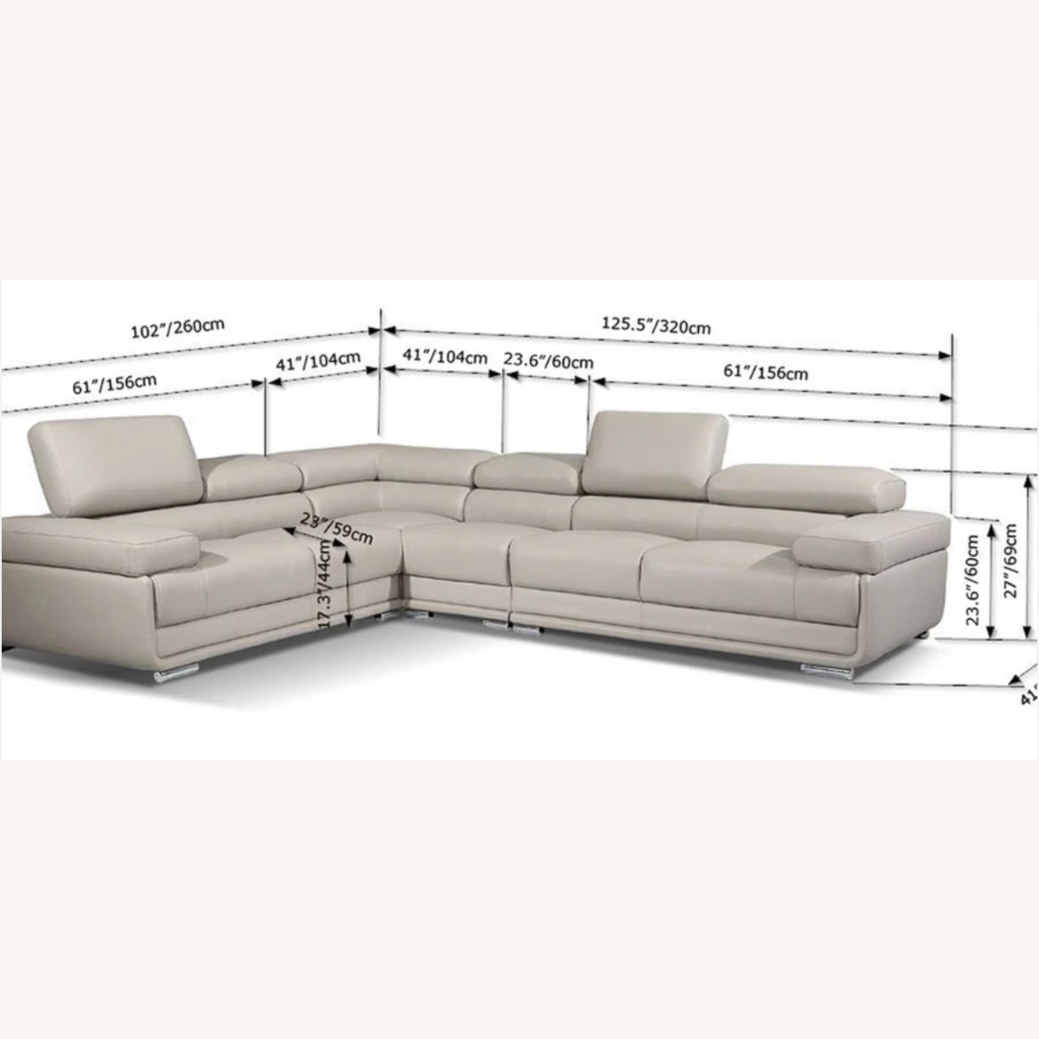 Sectional Left Hand Chase, Light Grey - image-4
