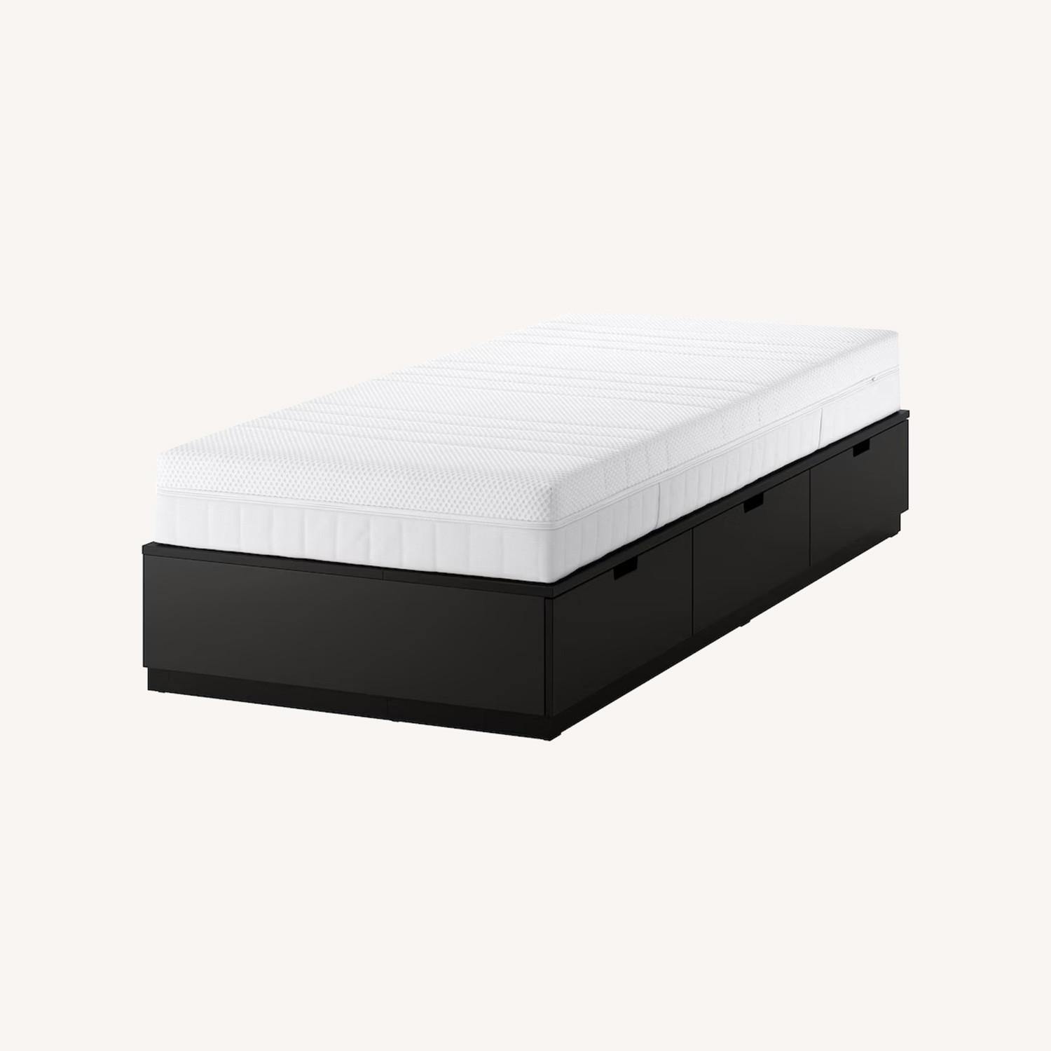 IKEA NORDLI Anthracite QueenBed Frame with Storage - image-0