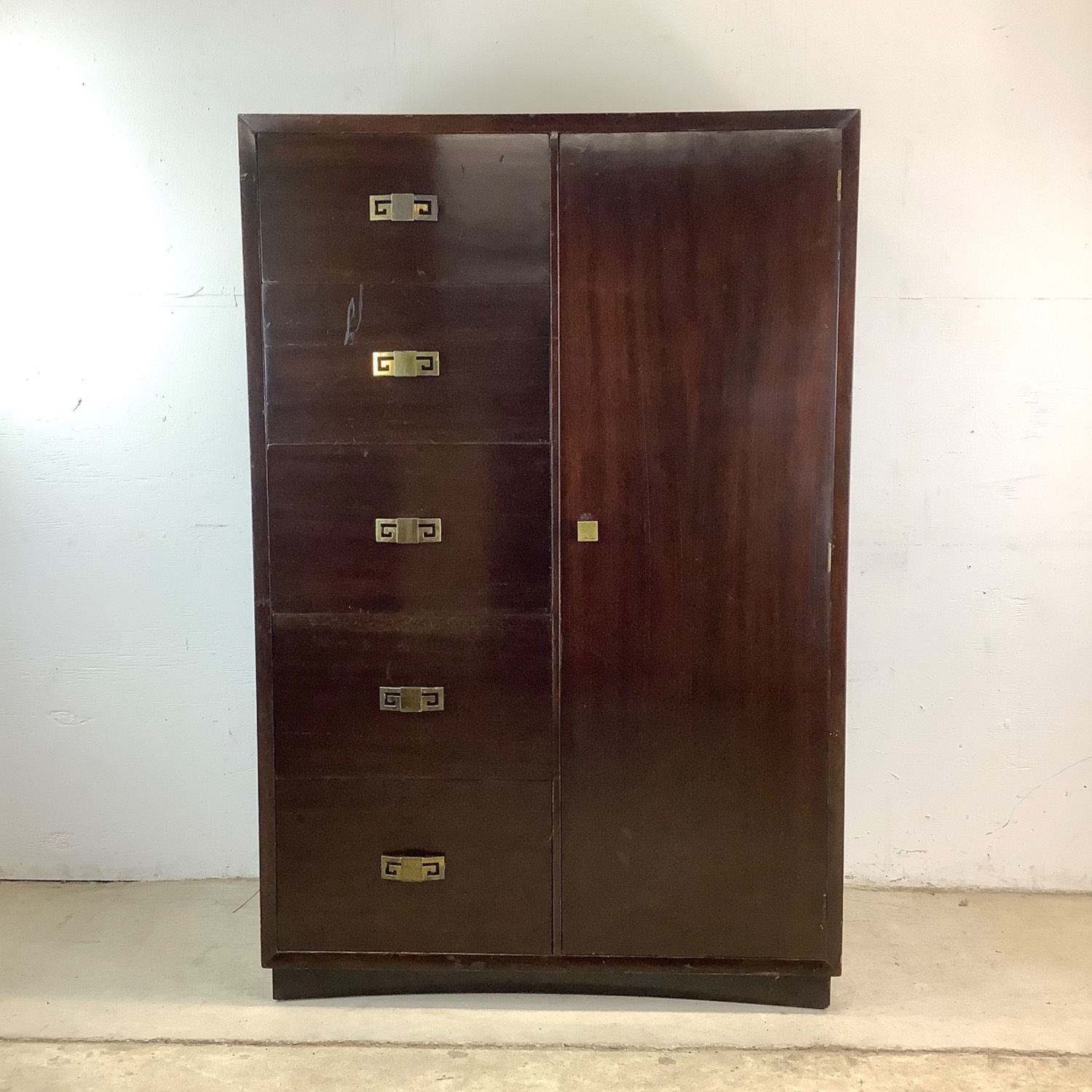 Vintage Mahognay Armoire Dresser Wardrobe - image-0