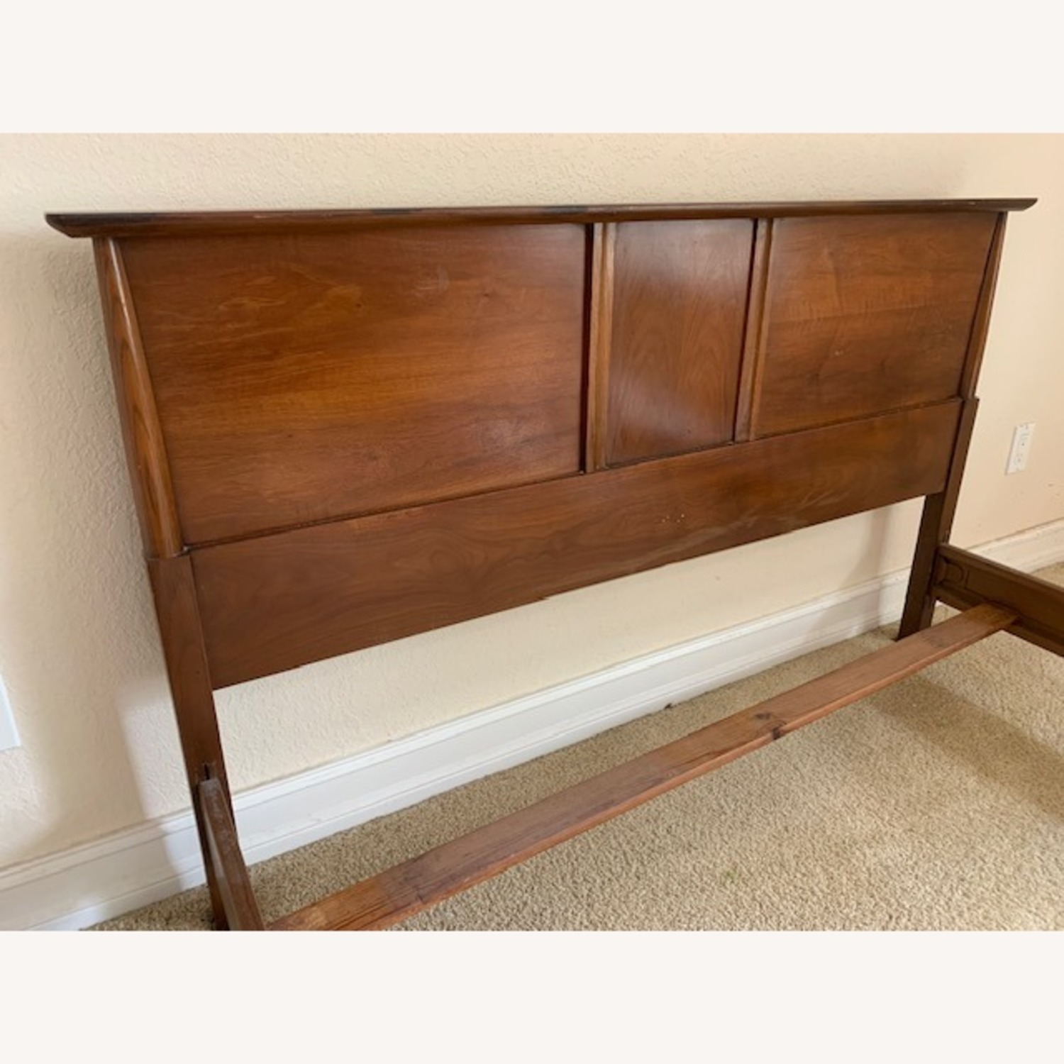 Mid-Century Modern Queen Headboard with Bedrails - image-2