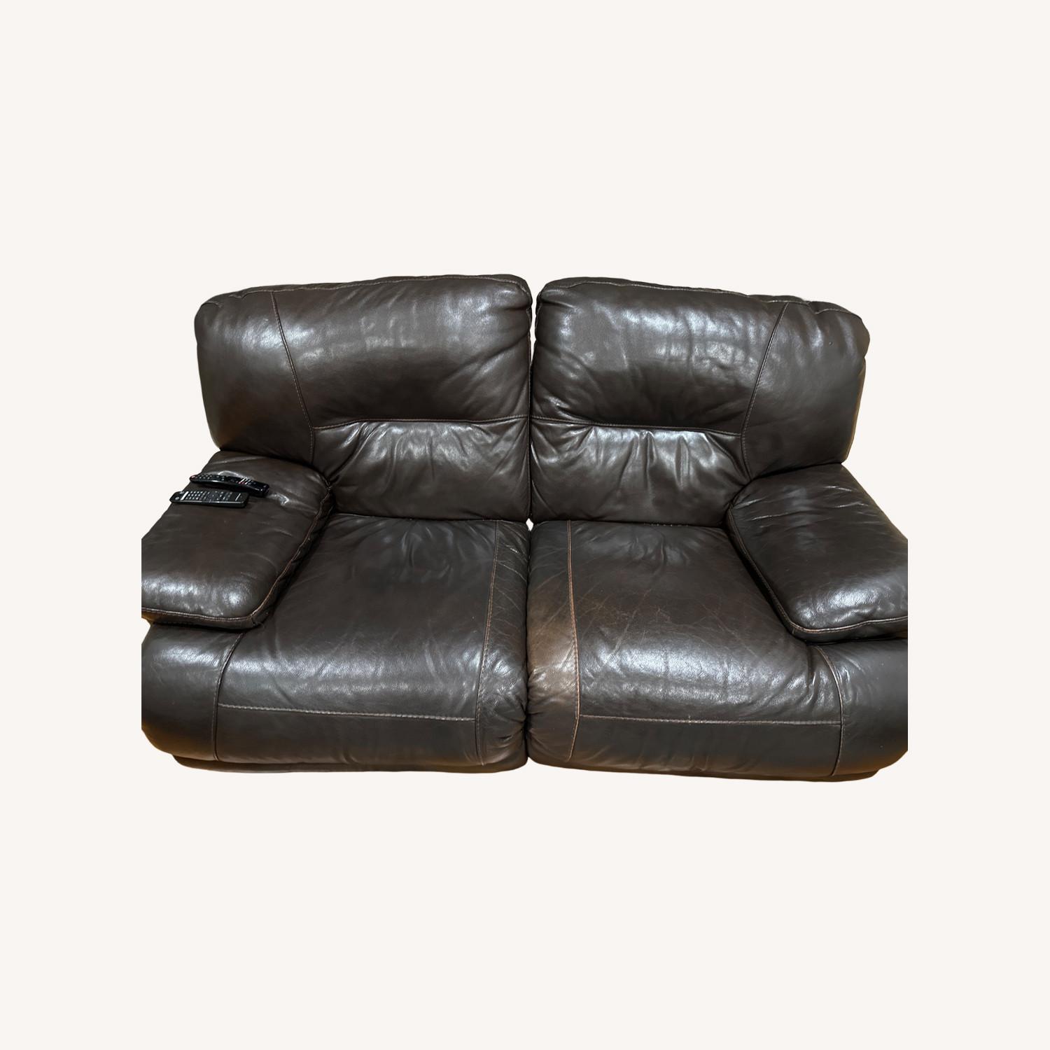 Ashley Loveseat Leather Full Recliner - image-0