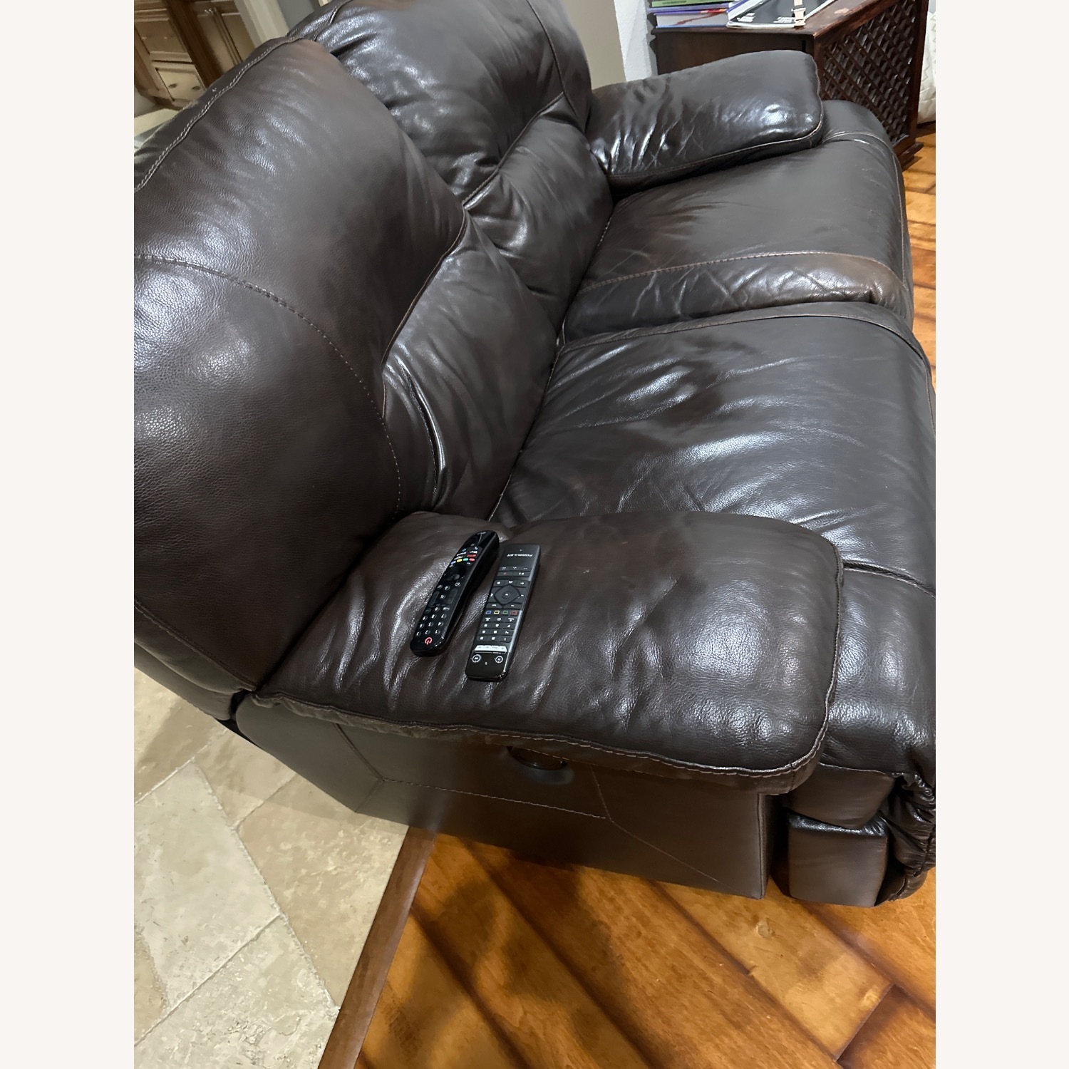 Ashley Loveseat Leather Full Recliner - image-2
