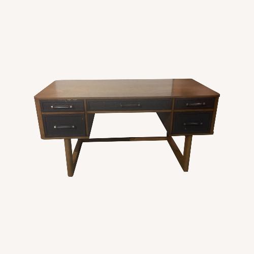 Used Cane Front Wood Desk for sale on AptDeco