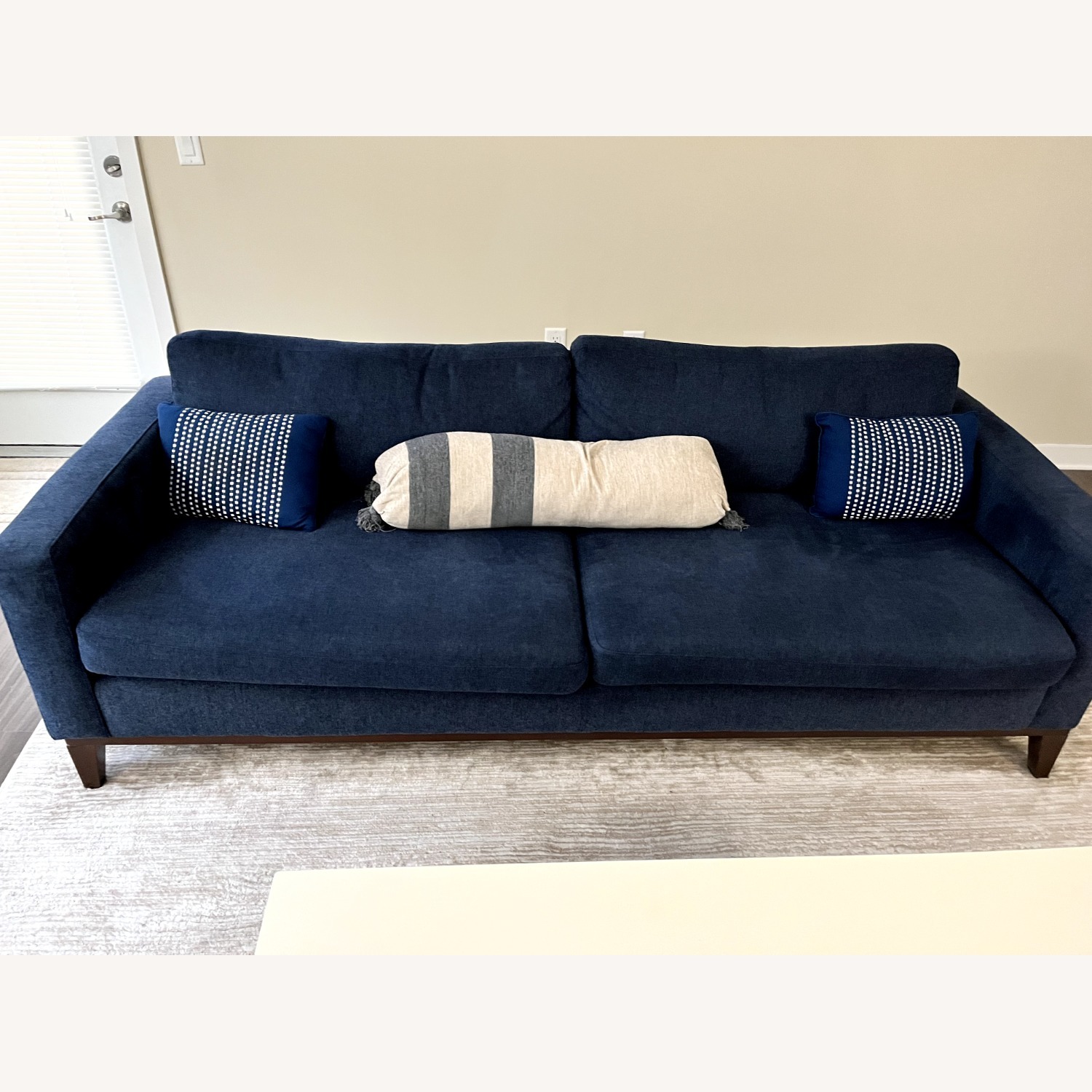 Azriah Blue Couch with Throw Pillows  - image-1