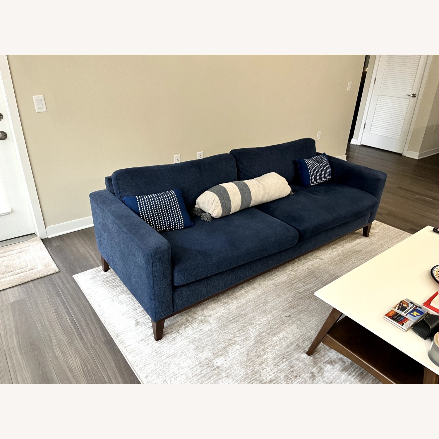 Azriah Blue Couch with Throw Pillows  - image-2