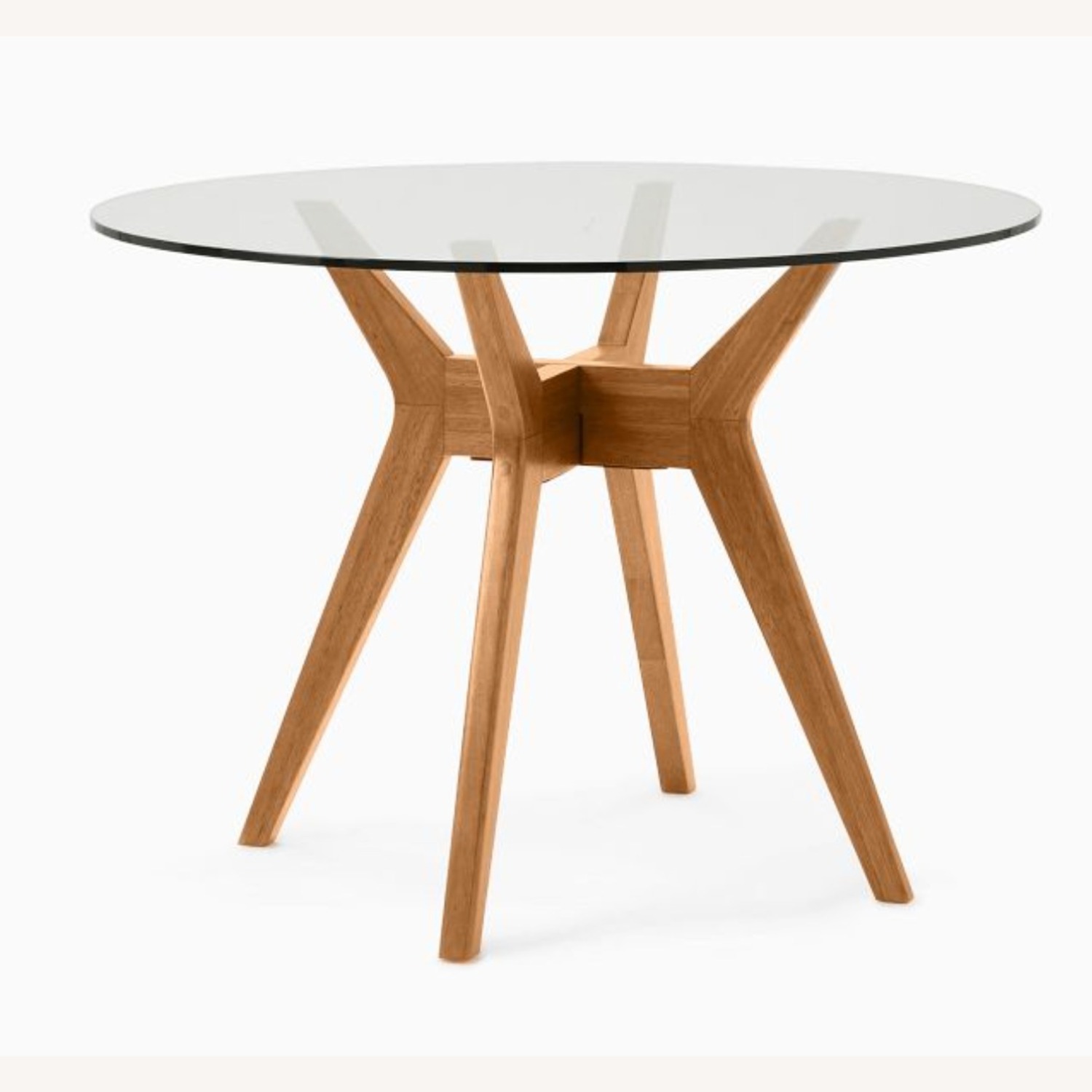 West Elm Jensen Round Table, Glass/Walnut - image-0