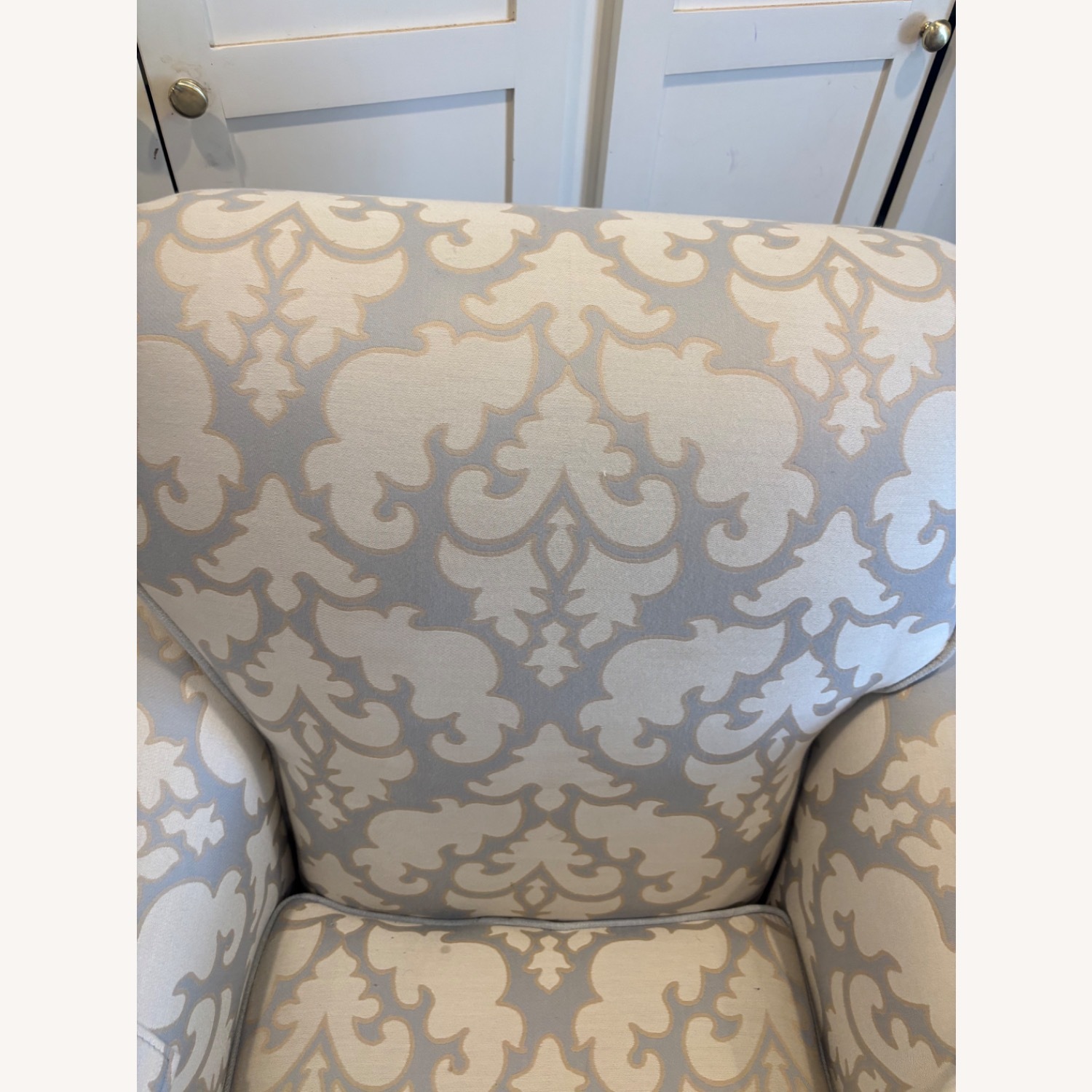 Designer Blue Fabric Swivel Chairs - image-7