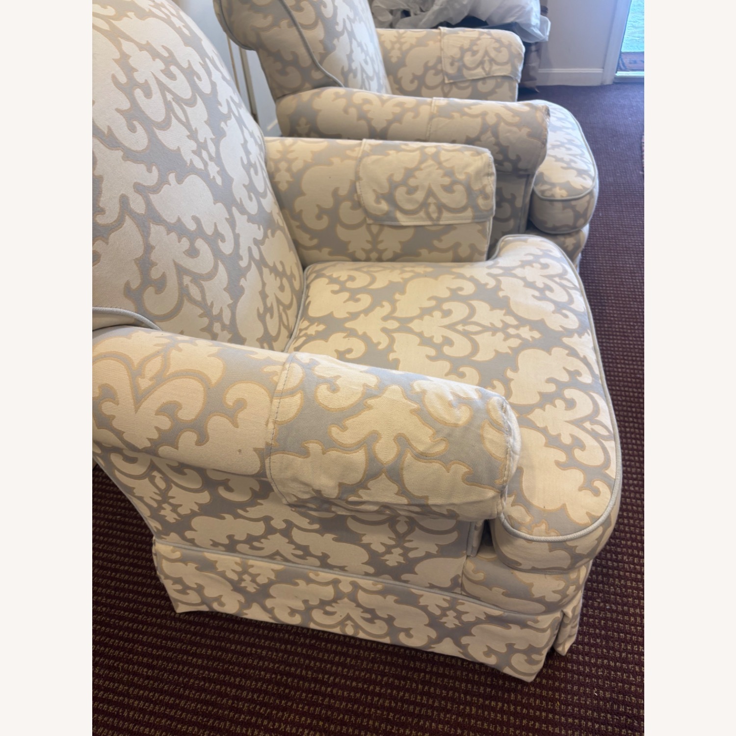 Designer Blue Fabric Swivel Chairs - image-8