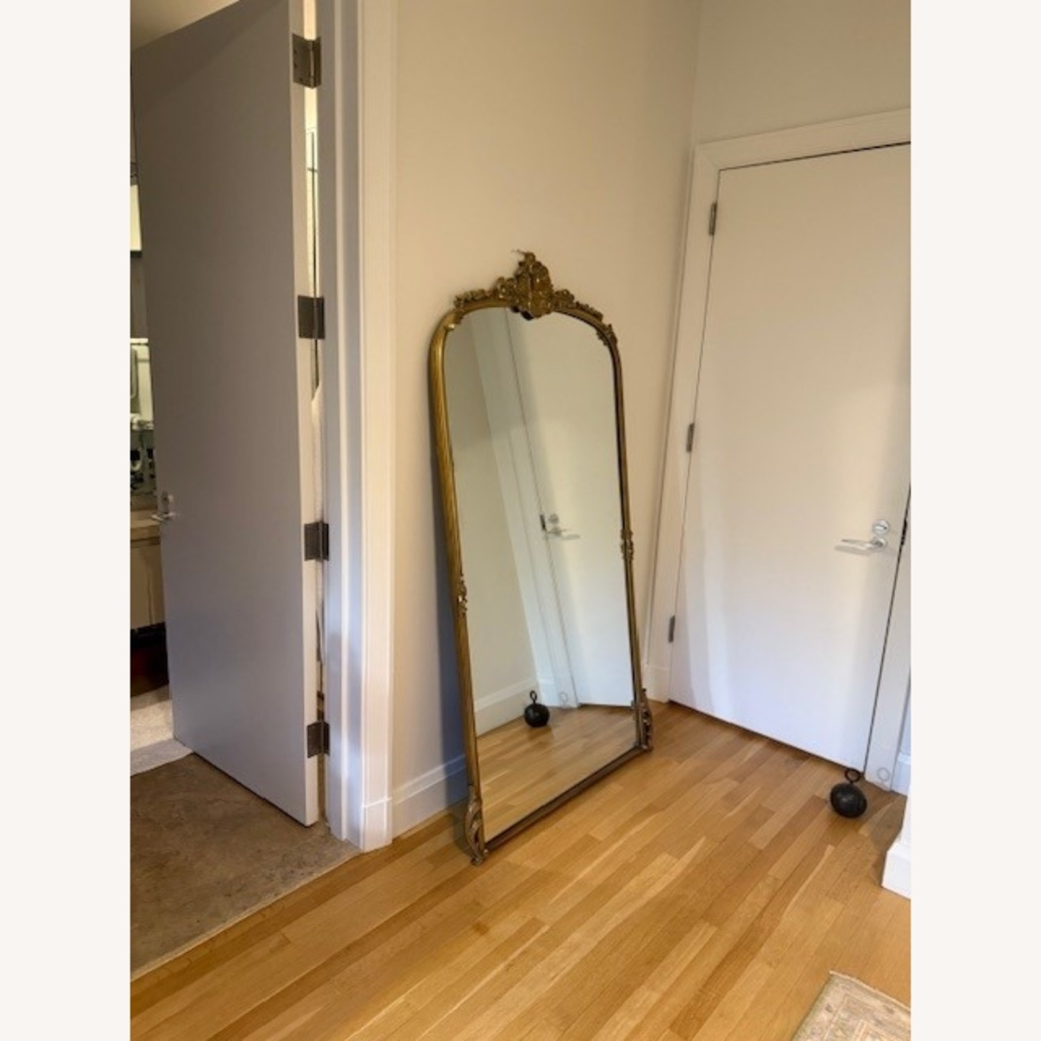 Restoration Hardware Antiqued Carved Wood Leaner Mirror, Full-Length - image-5