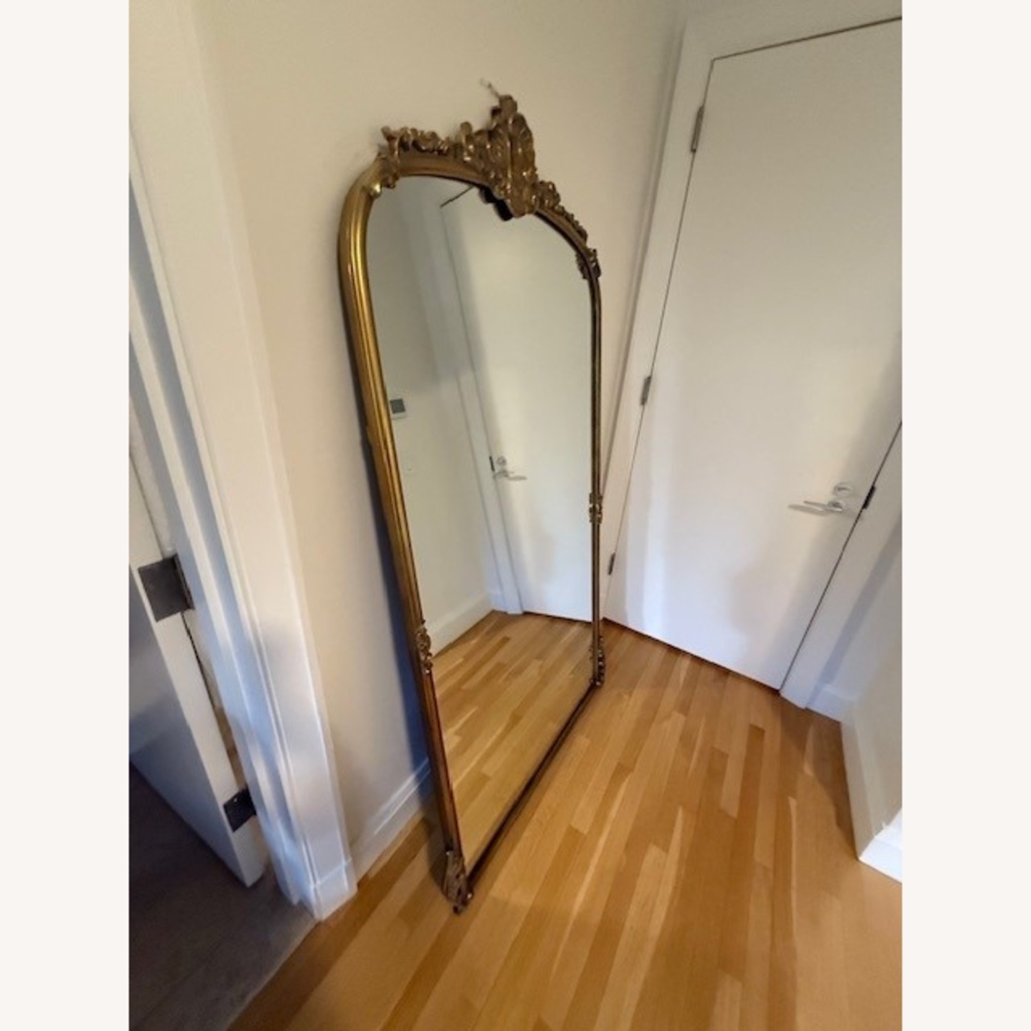 Restoration Hardware Antiqued Carved Wood Leaner Mirror, Full-Length - image-3
