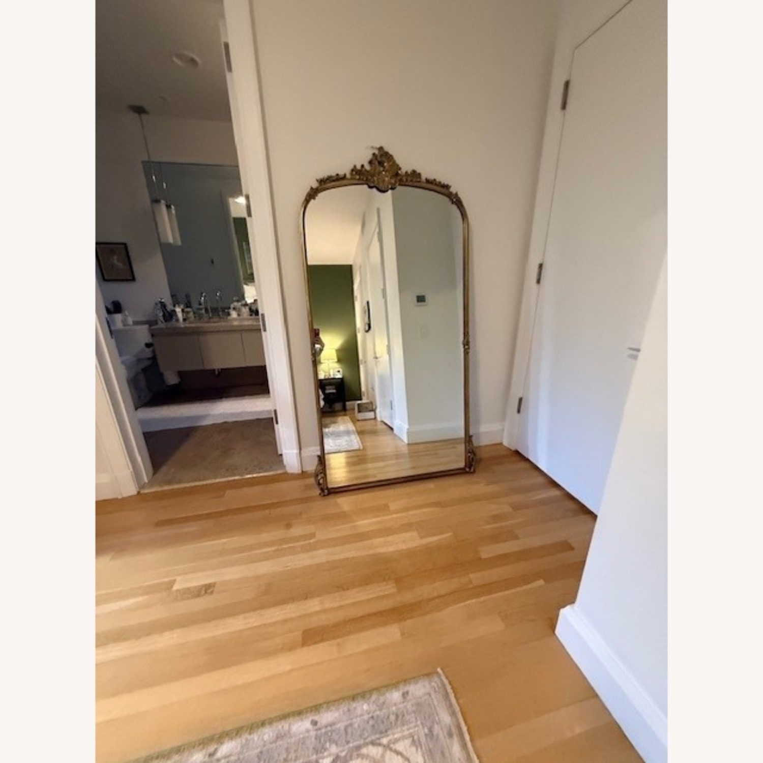 Restoration Hardware Antiqued Carved Wood Leaner Mirror, Full-Length - image-2