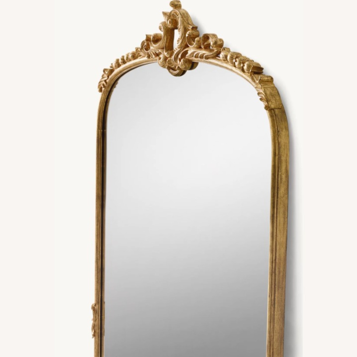 Restoration Hardware Antiqued Carved Wood Leaner Mirror, Full-Length - image-1
