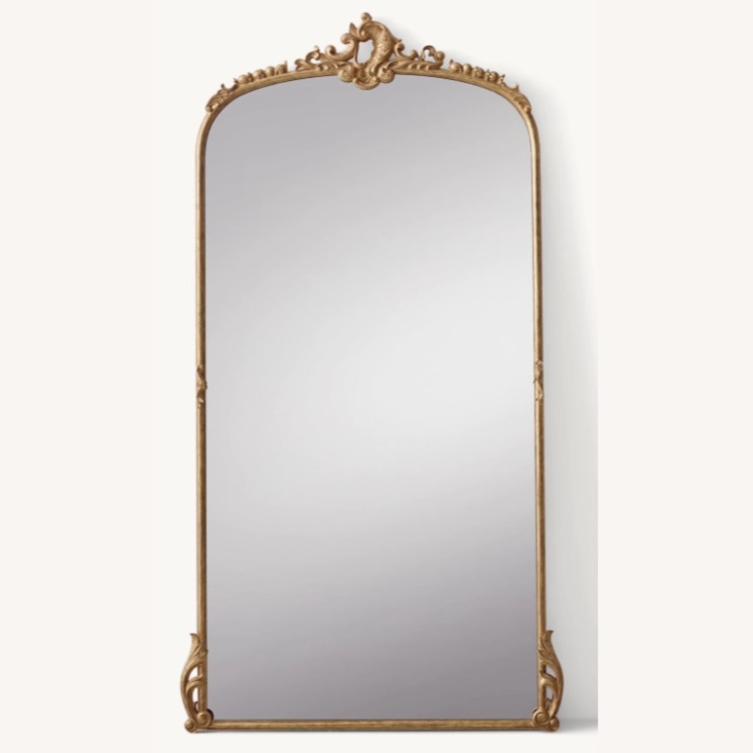 Restoration Hardware Antiqued Carved Wood Leaner Mirror, Full-Length - image-0