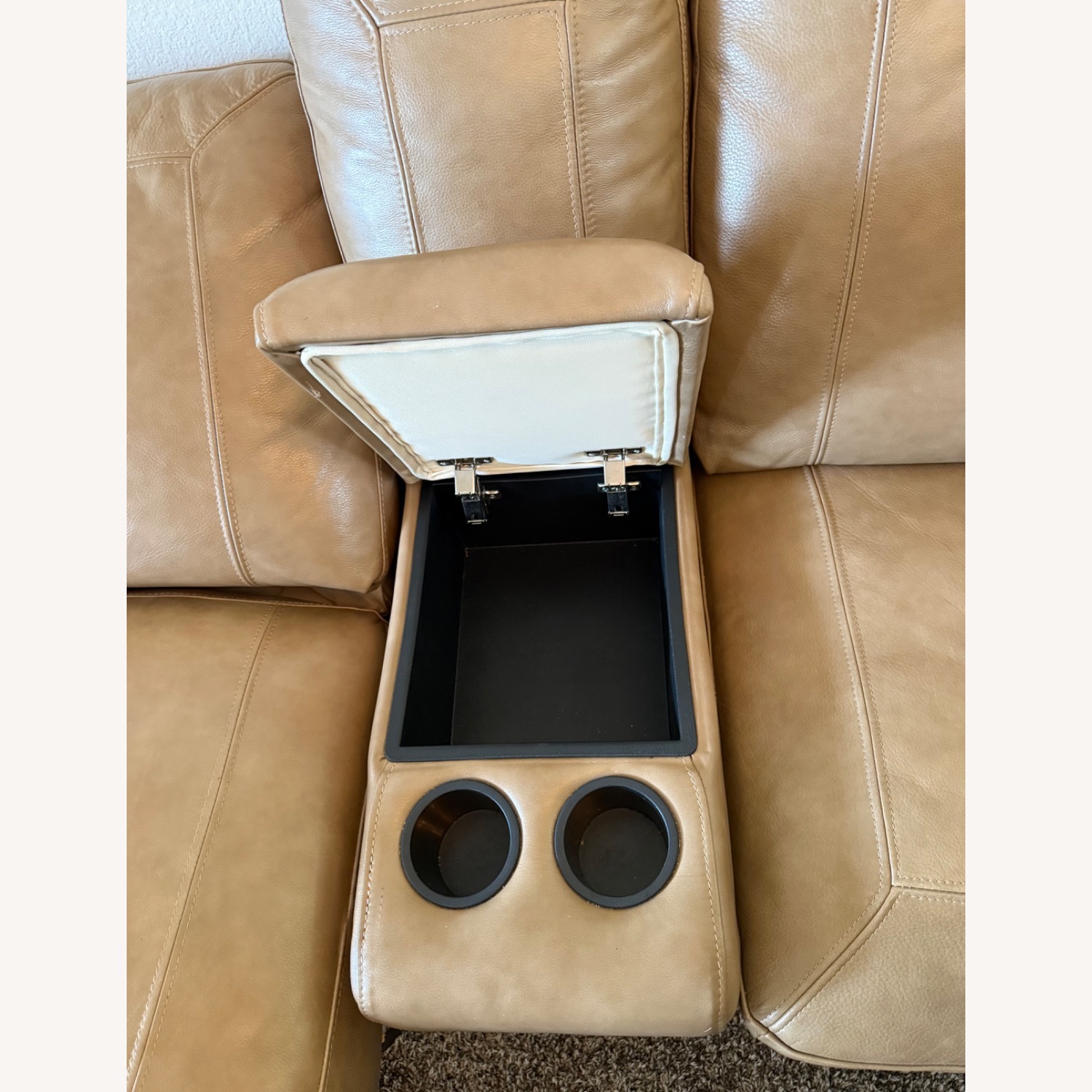 Luxurious Brown Leather Reclining 7 Sectional Sofa - image-5