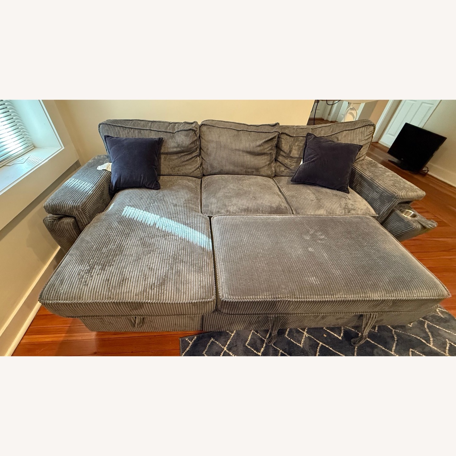 Light Gray Pullout Couch - image-1