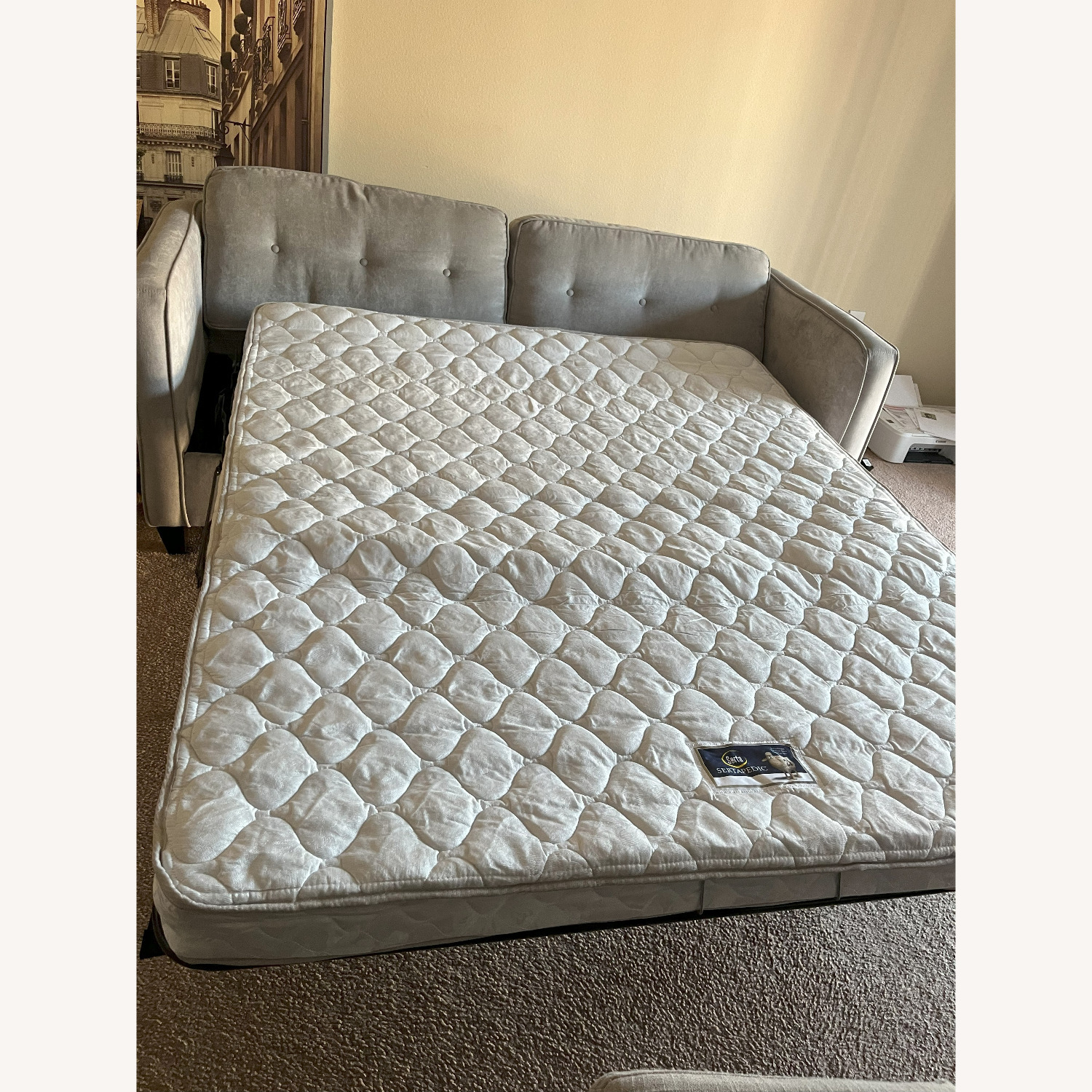 Wayfair Gray Couch Convertible to Queen Bed - image-3