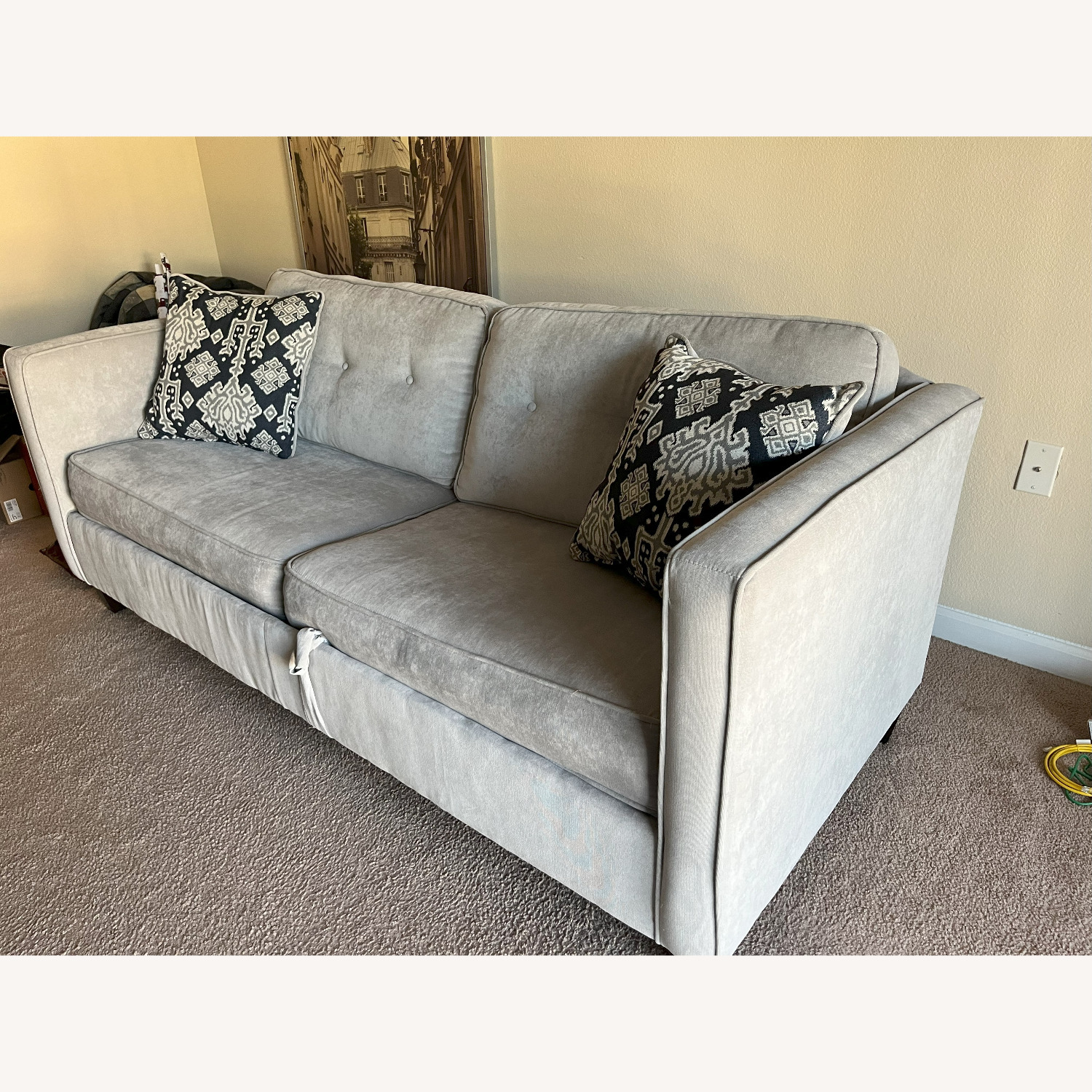 Wayfair Gray Couch Convertible to Queen Bed - image-1