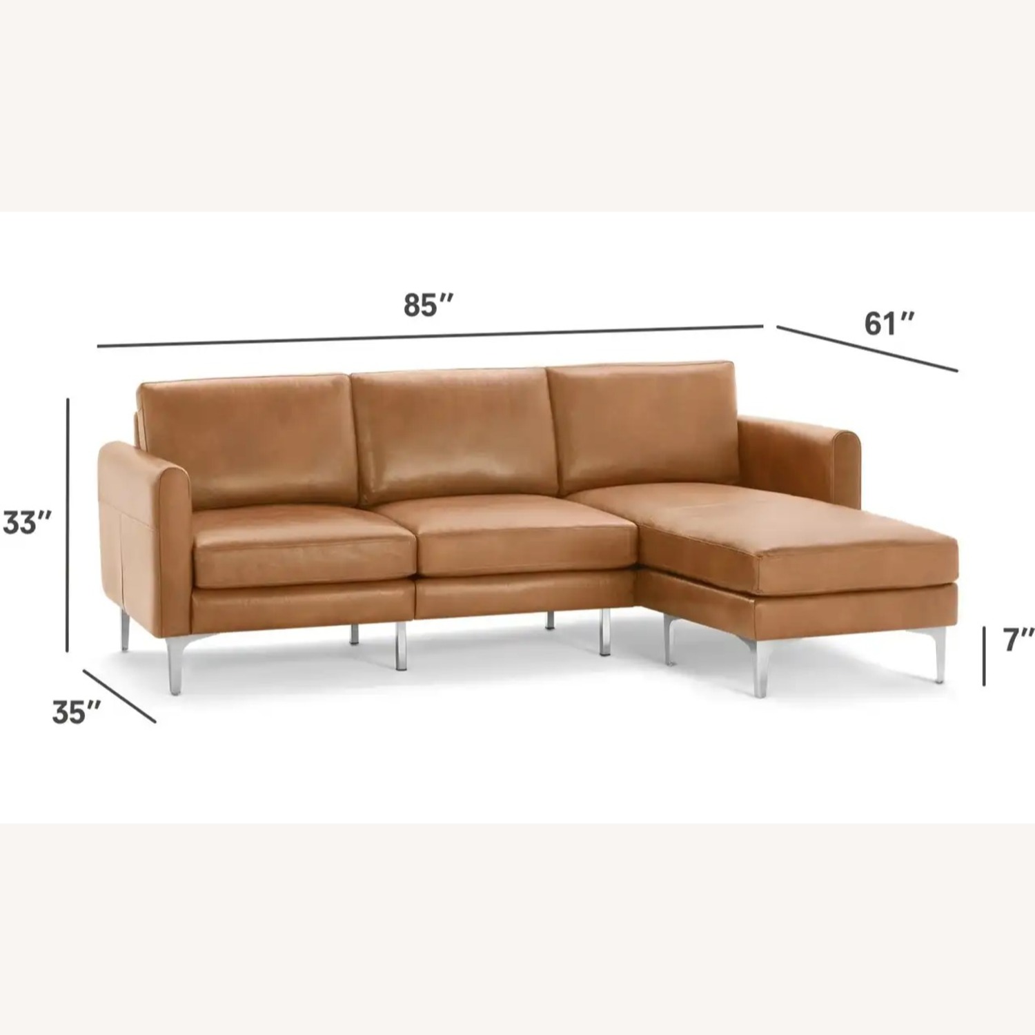 Burrow Nomad 3 Seater Leather Sectional - image-6