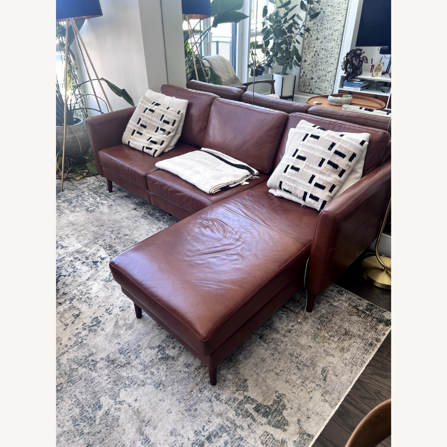 Burrow Nomad 3 Seater Leather Sectional - image-1