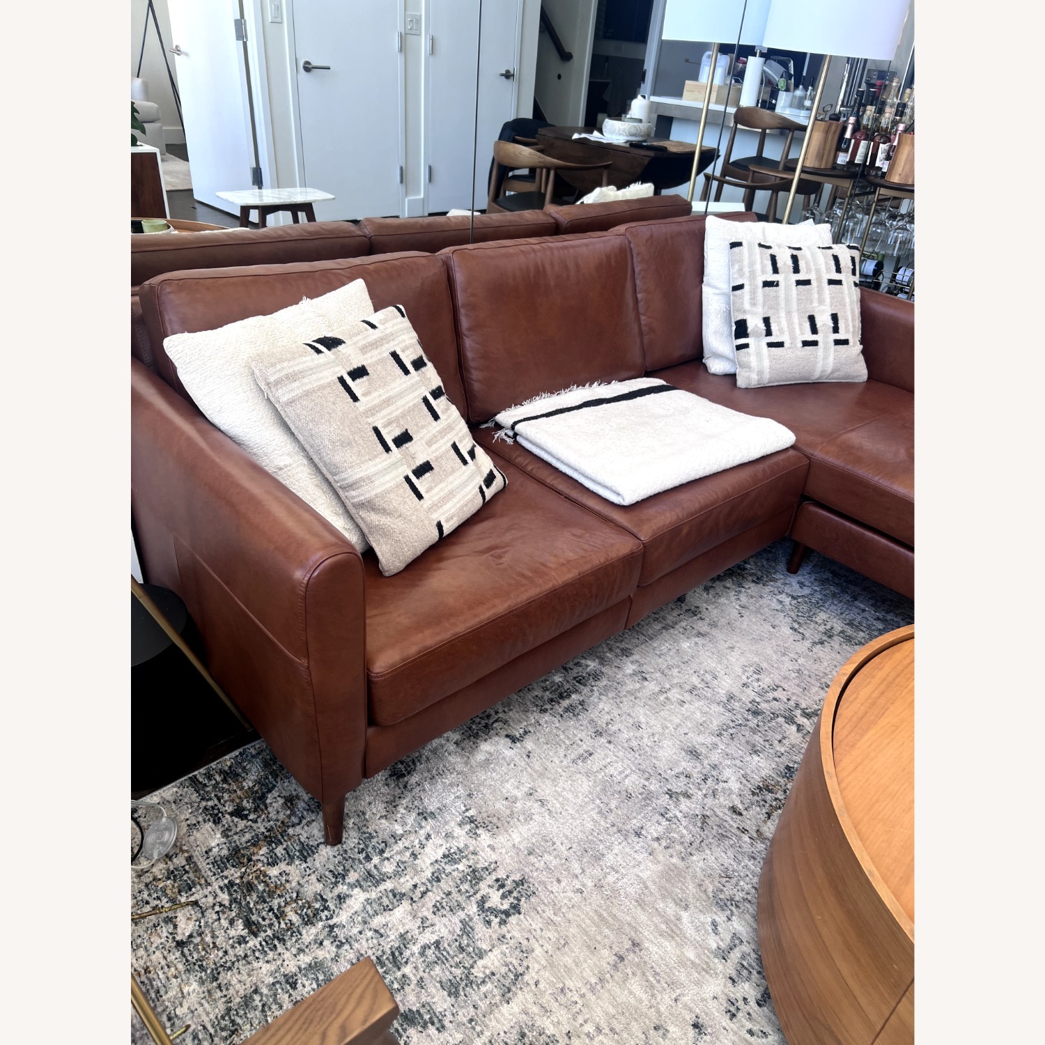 Burrow Nomad 3 Seater Leather Sectional - image-8