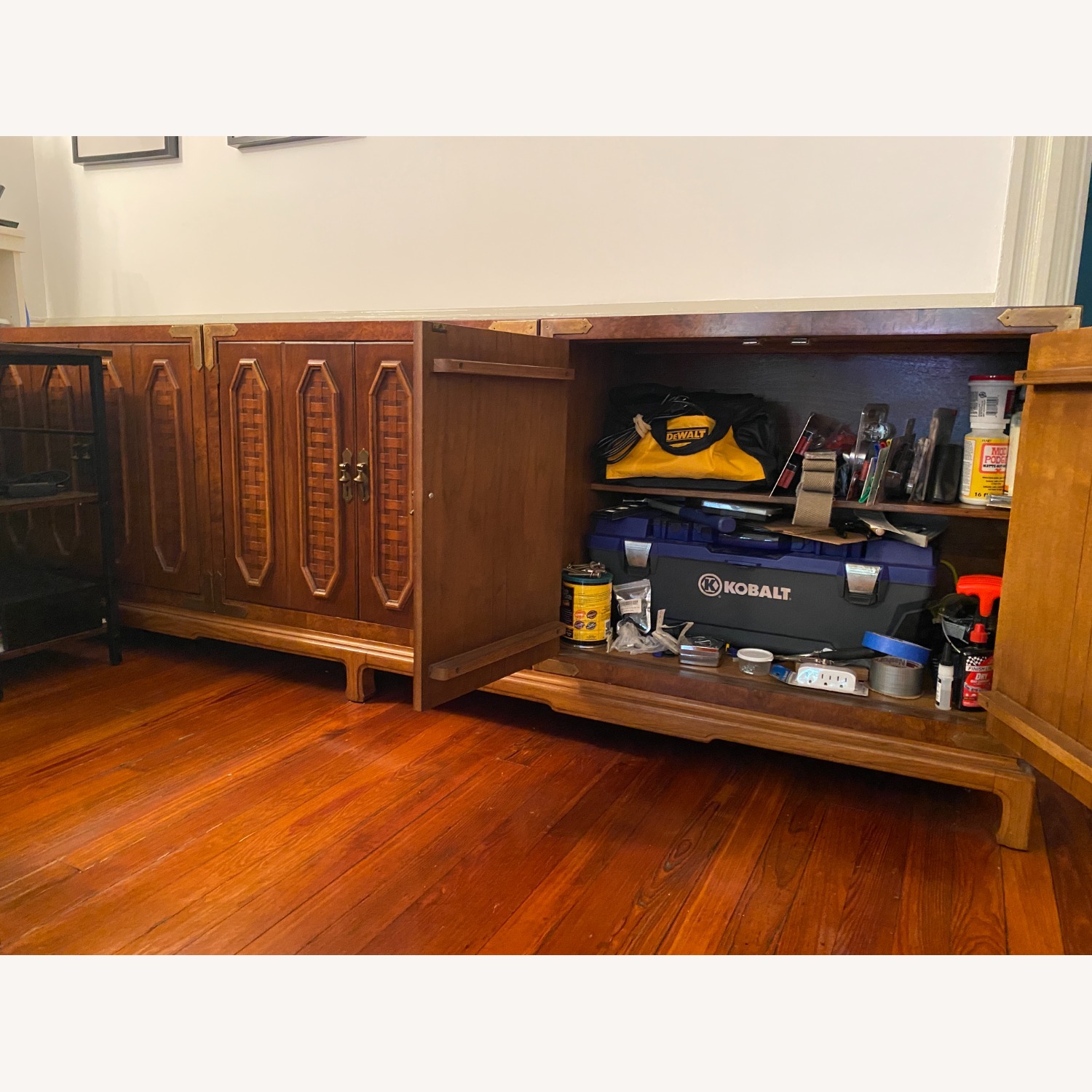 Mid-Century Brass and Walnut Credenza - image-4