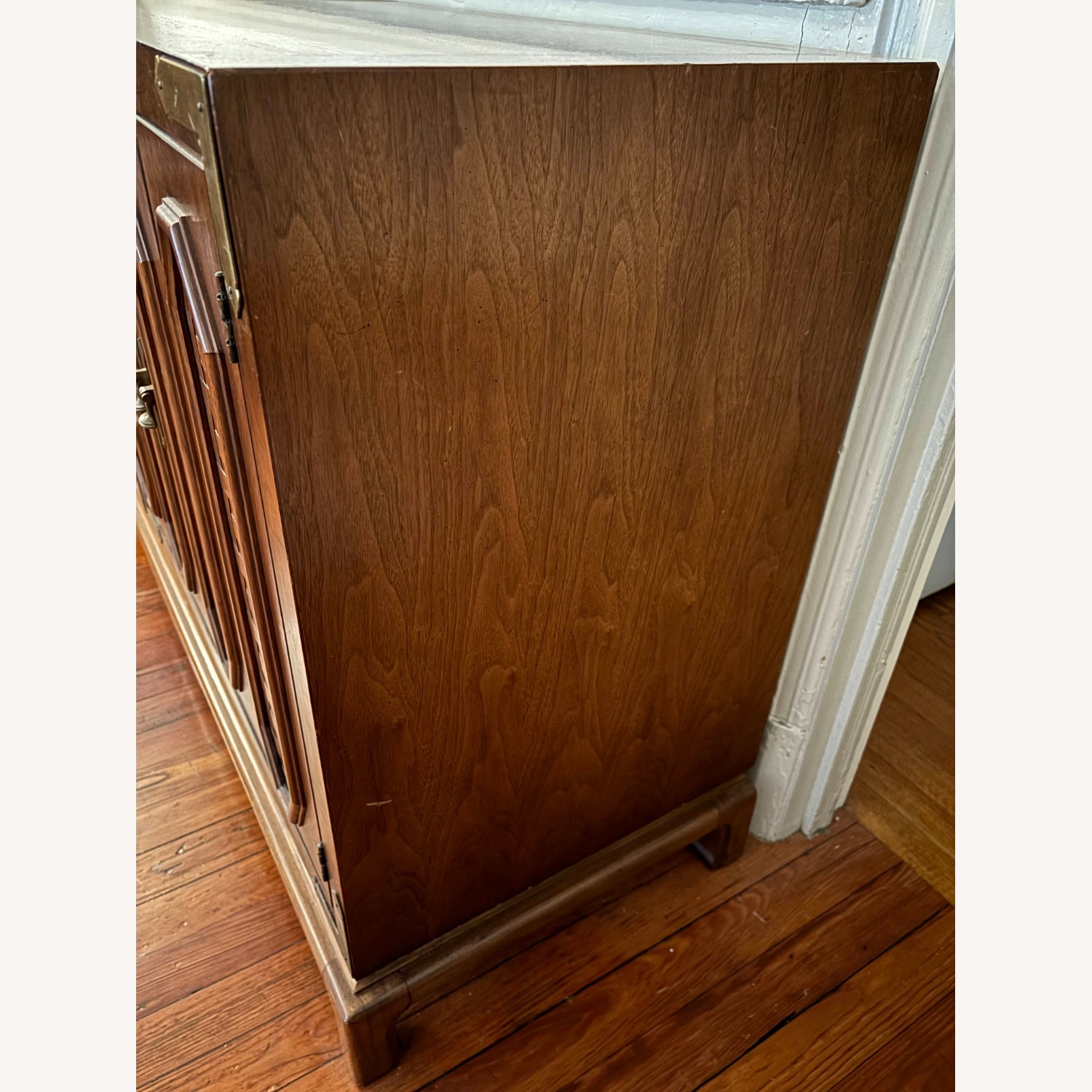Mid-Century Brass and Walnut Credenza - image-8