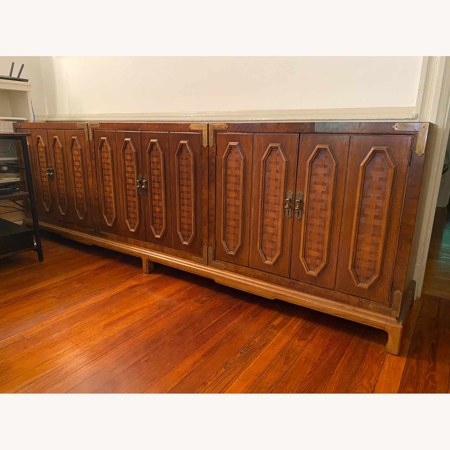 Mid-Century Brass and Walnut Credenza - image-2