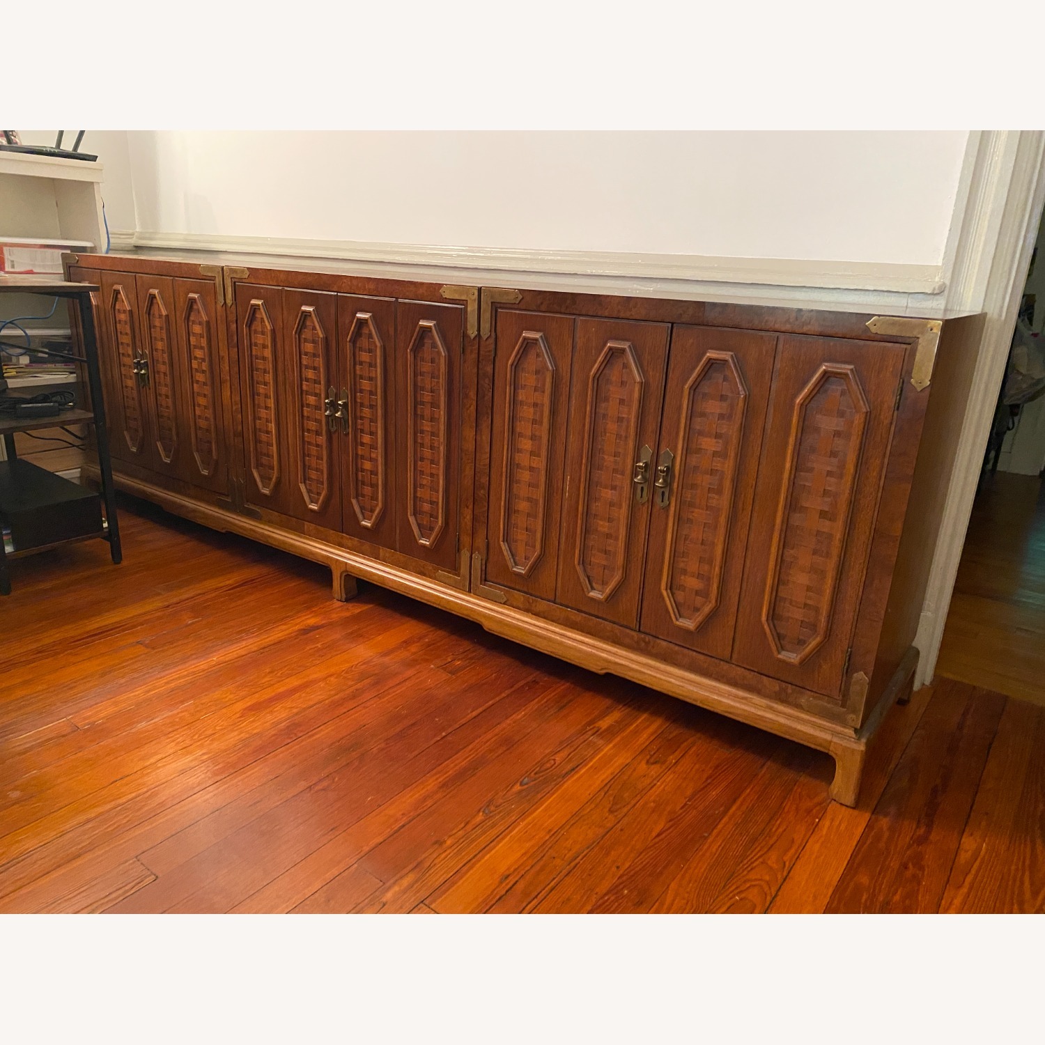 Mid-Century Brass and Walnut Credenza - image-3