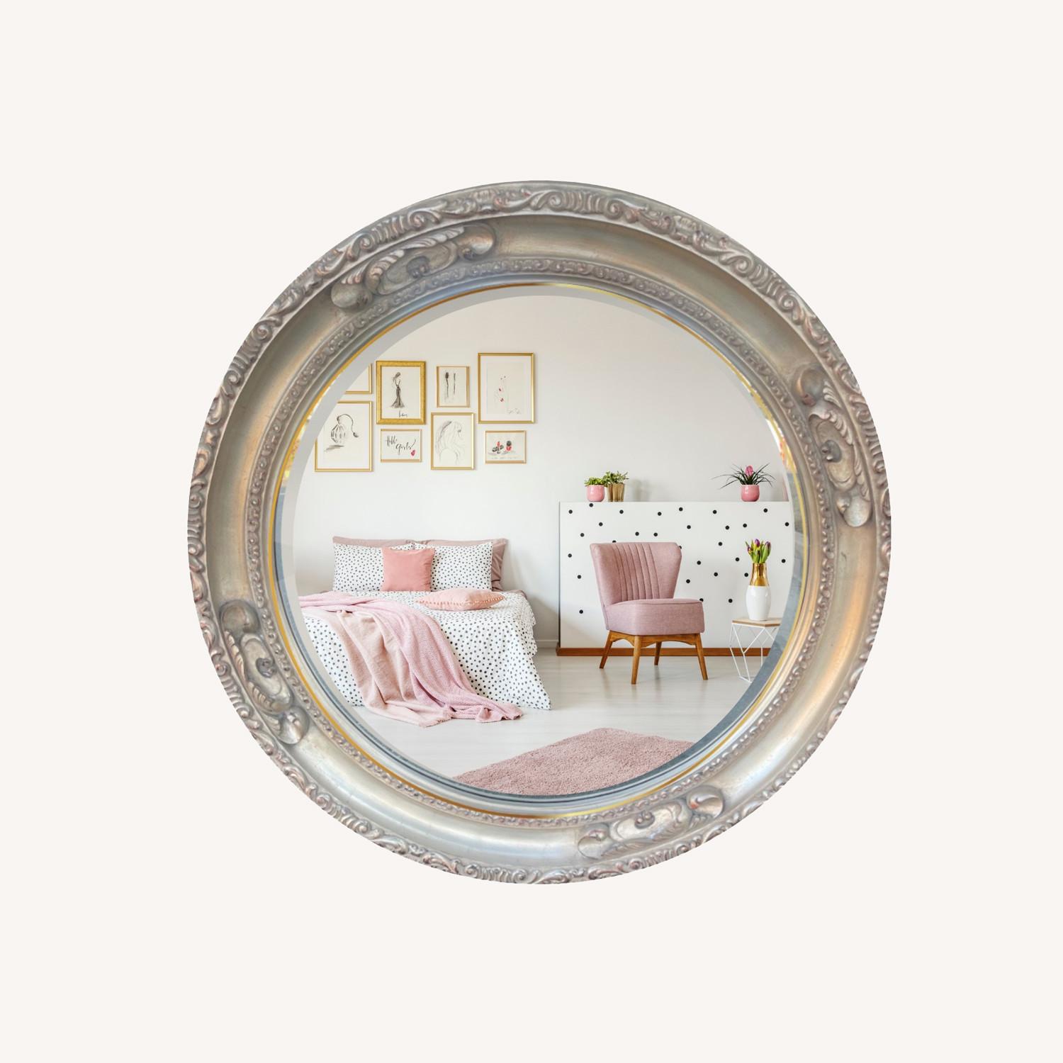 Vintage Ornate Round Wall Mirror - image-0