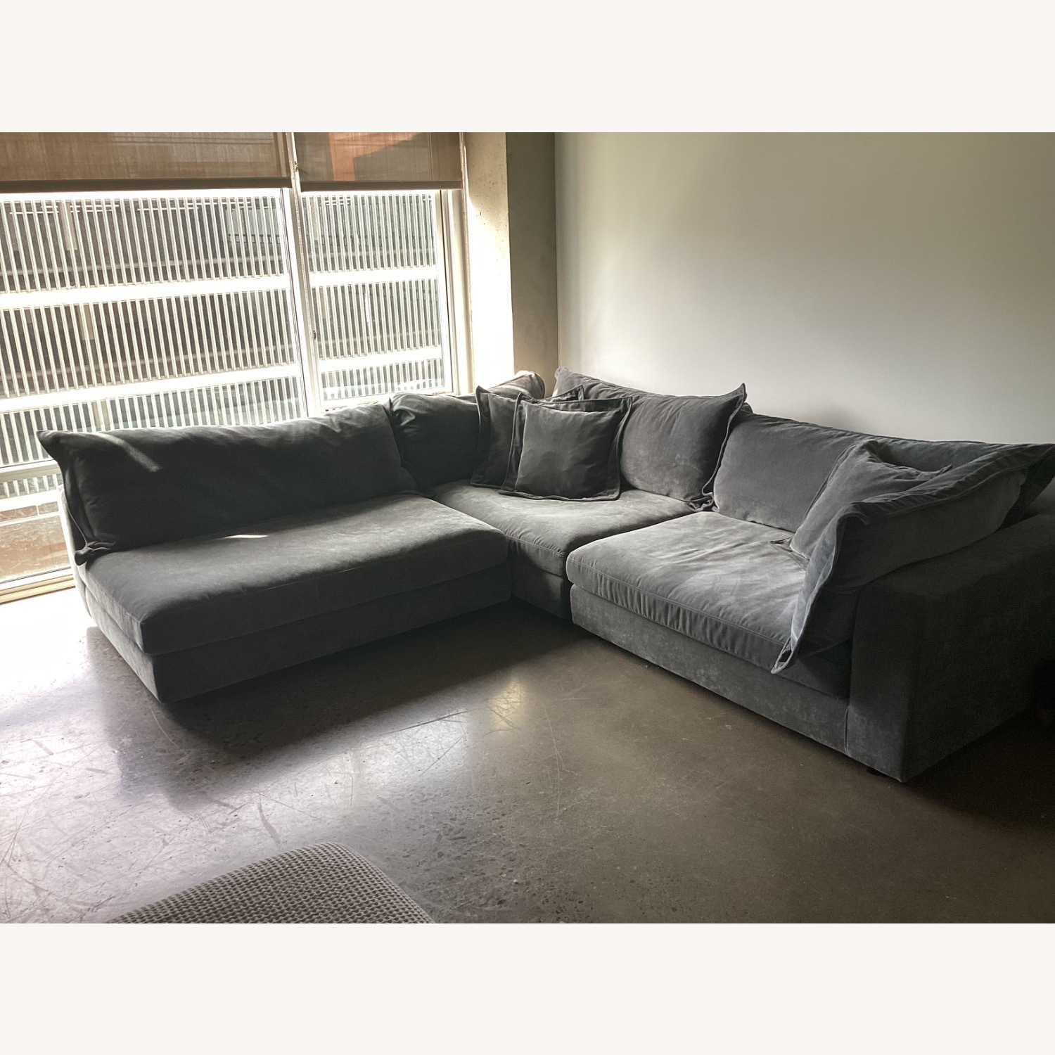 Living Spaces Storm Grey Modular Couch - image-3
