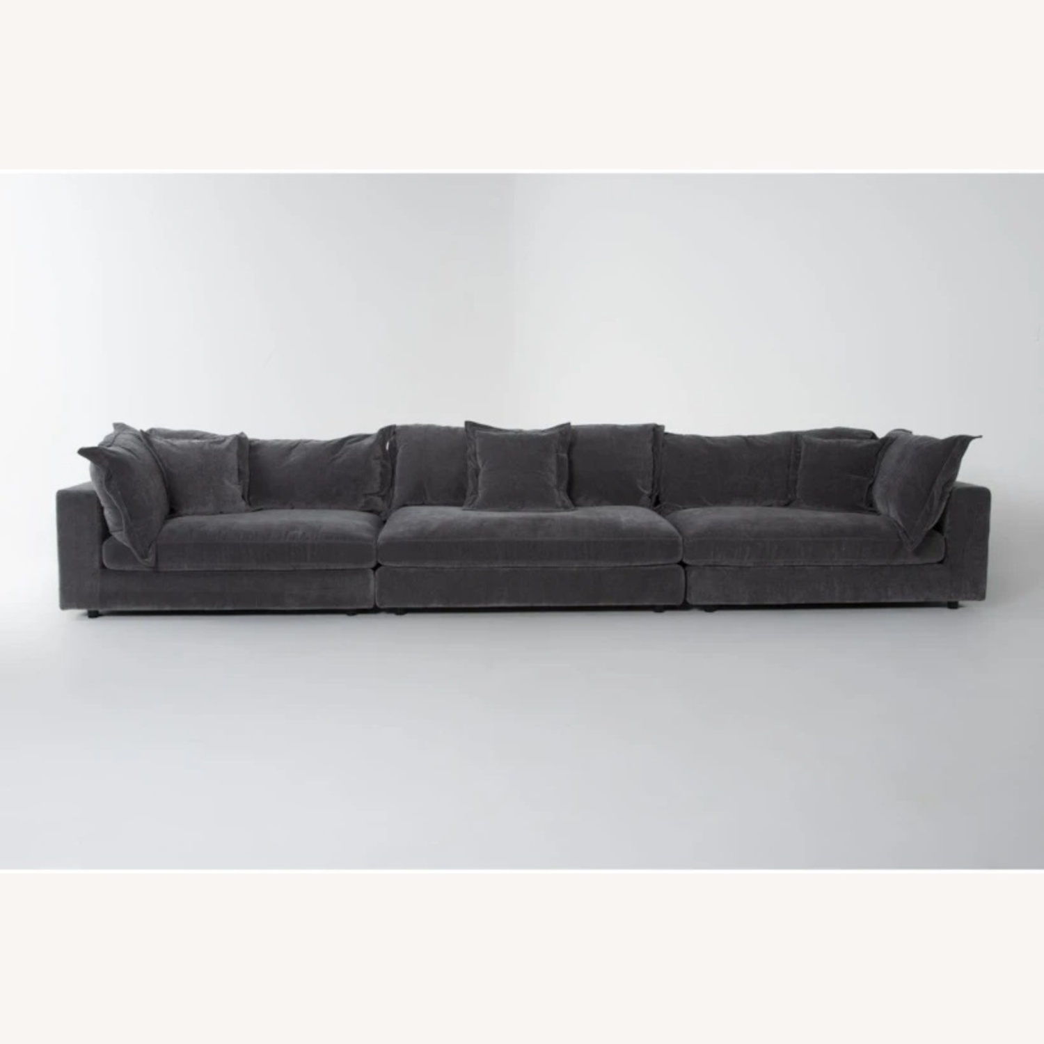 Living Spaces Storm Grey Modular Couch - image-5