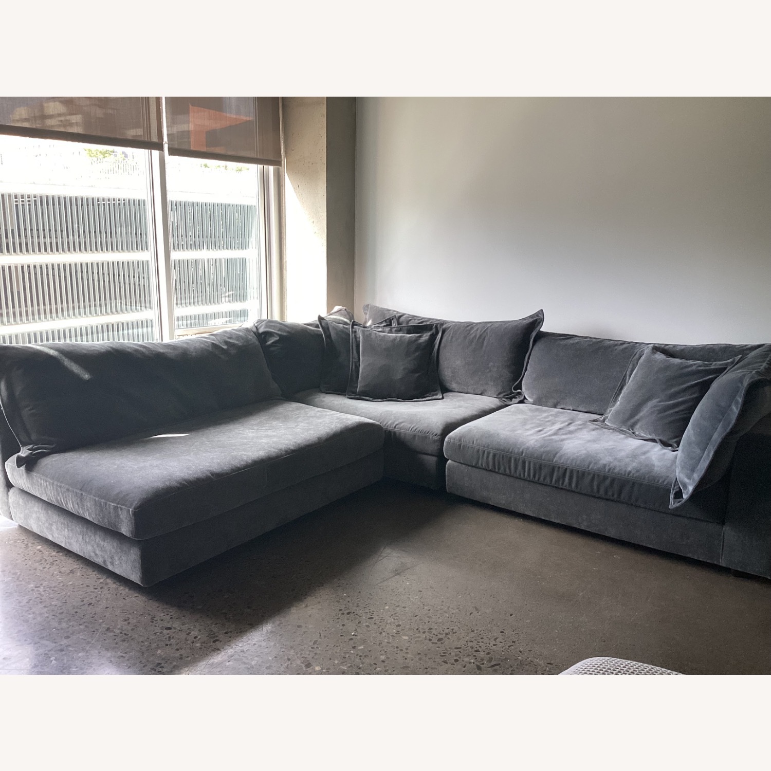 Living Spaces Storm Grey Modular Couch - image-2