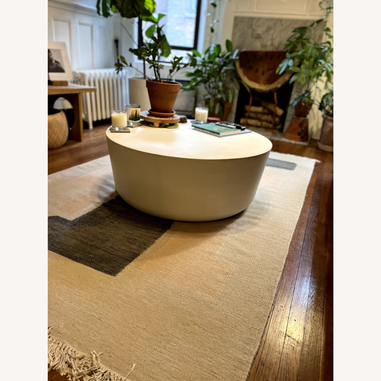 CB2 Cap Ivory Cement Coffee Table - image-3