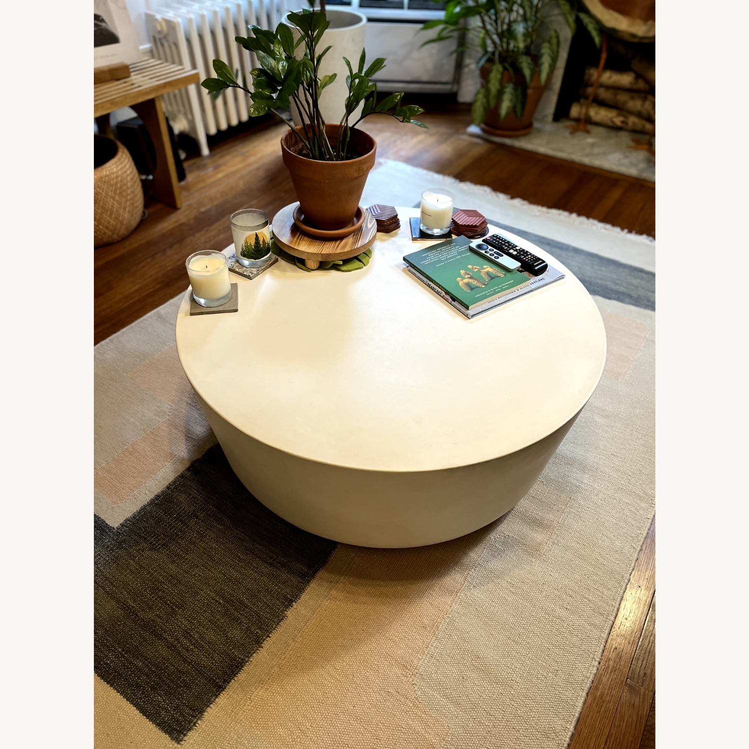 CB2 Cap Ivory Cement Coffee Table - image-5