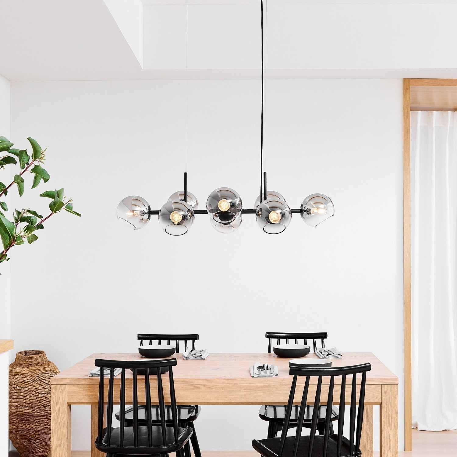 West Elm Staggered Glass 8-Light Chandelier - image-1