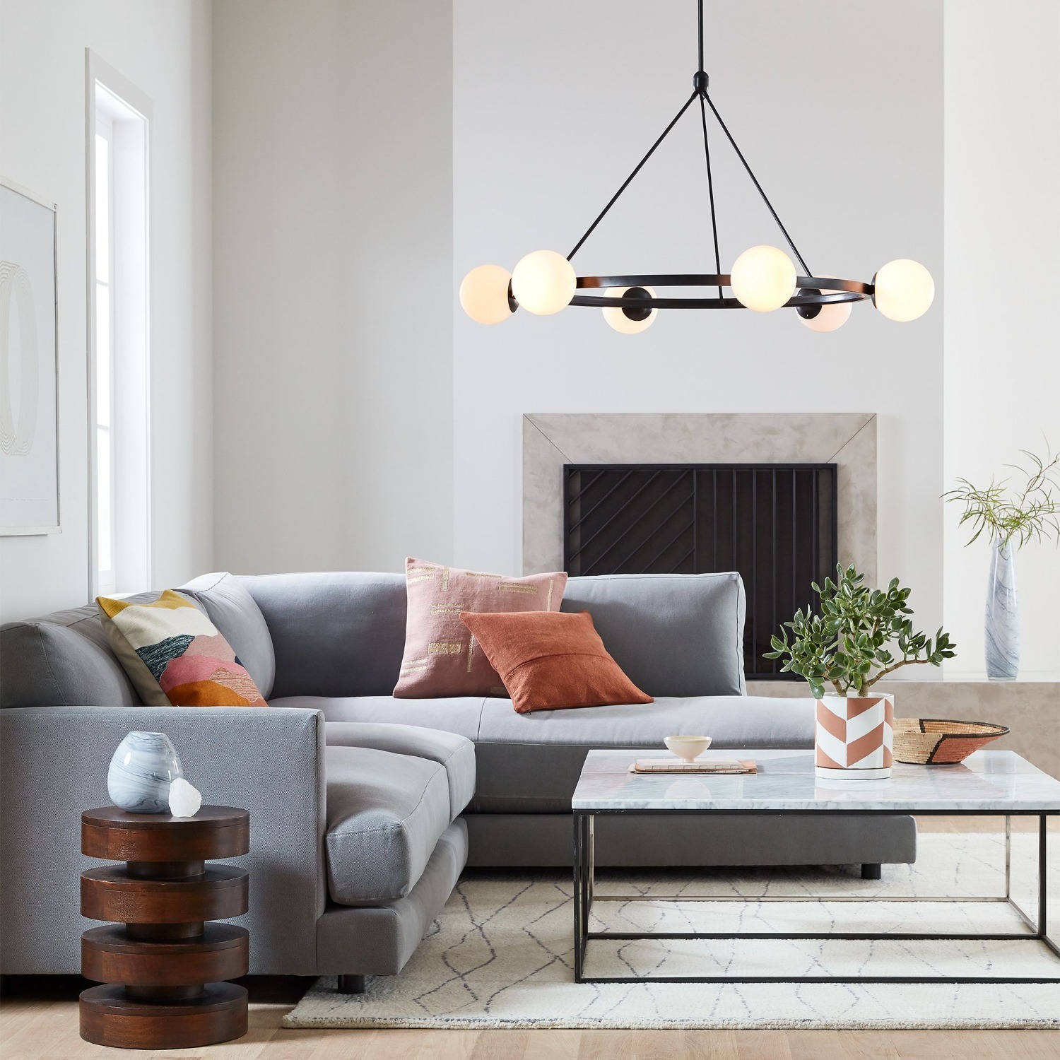 West Elm Hayes Round Light Chandelier - image-4