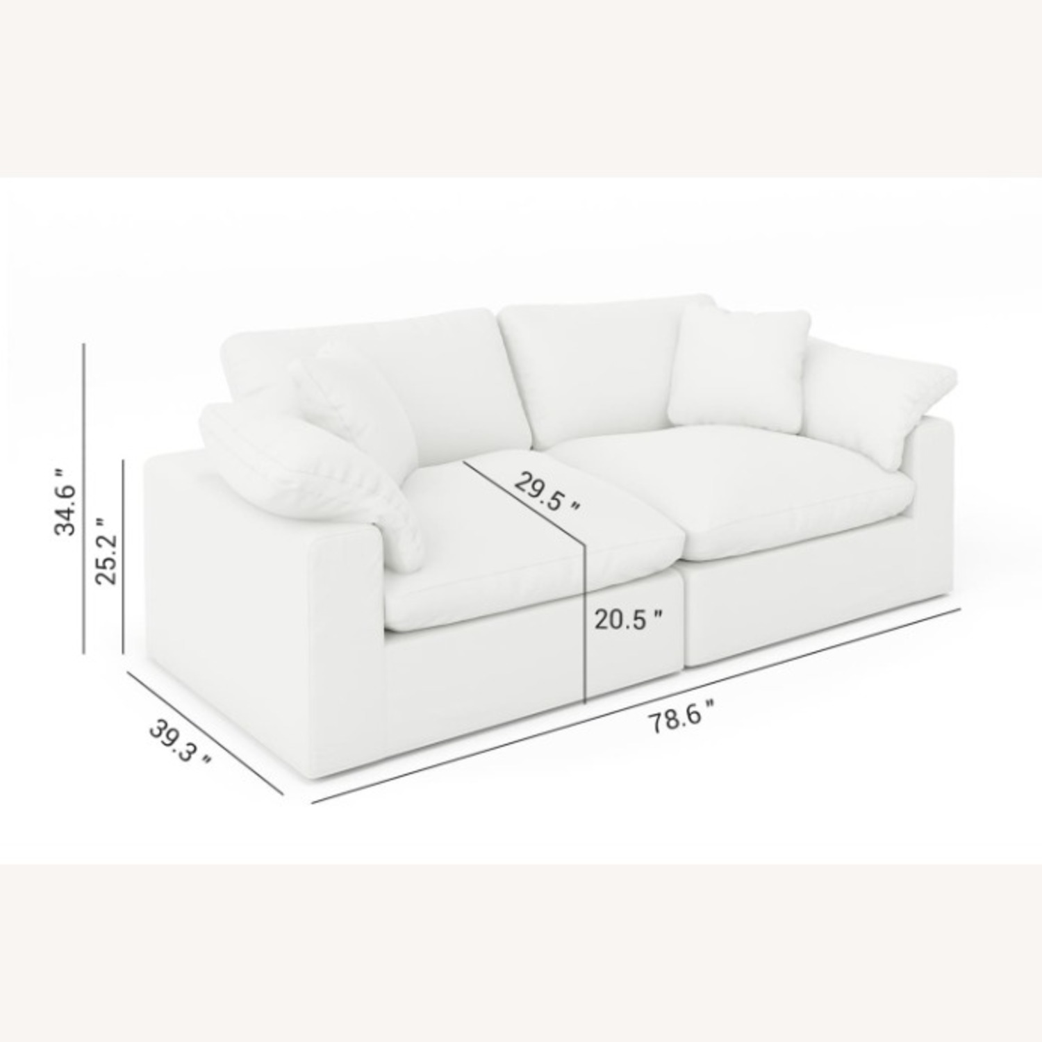 White Cloud Classic Loveseat 2-Piece Modular Sofa - image-1