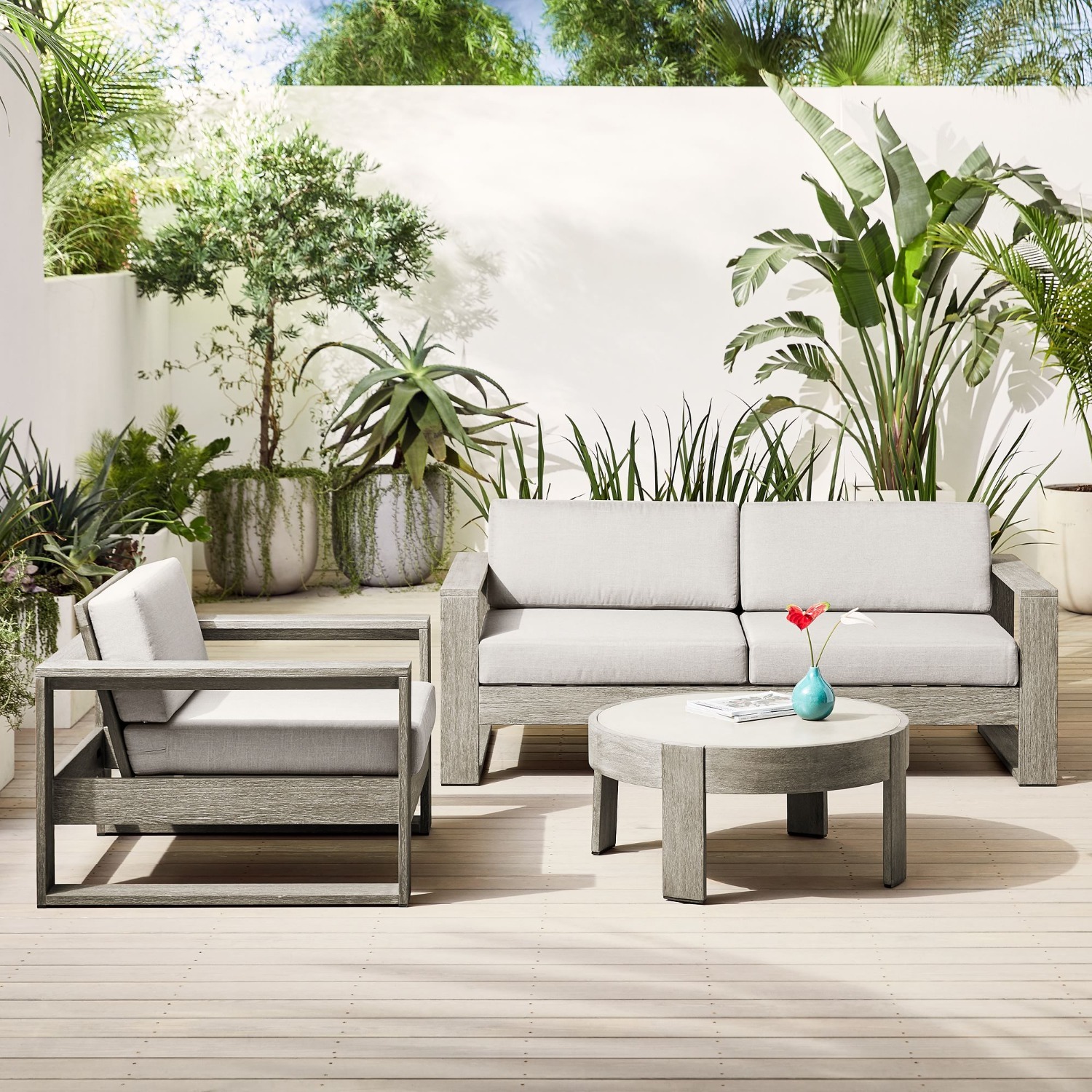 West Elm Portside Outdoor Round Coffee Table (34") - image-1