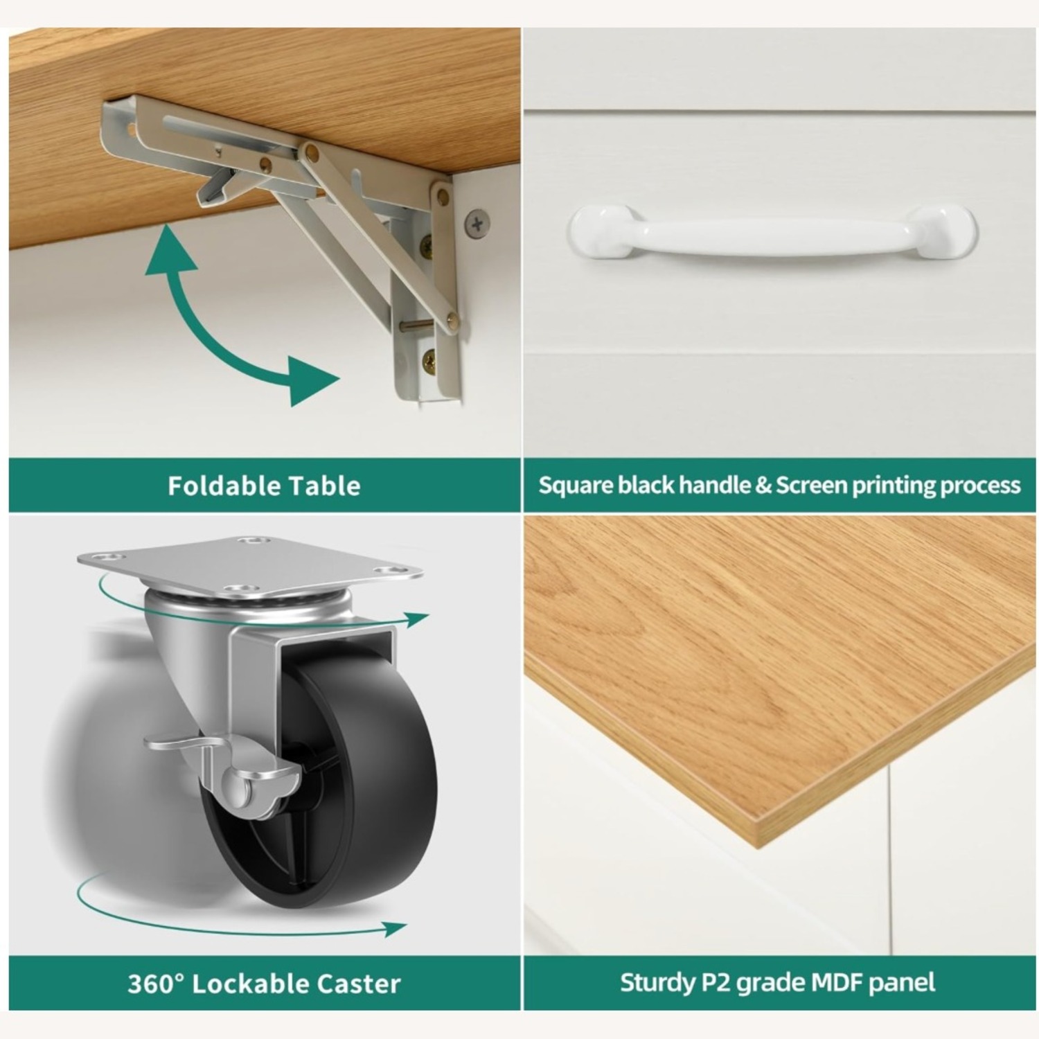 Kitchen Island with Outlet & Stools - image-1