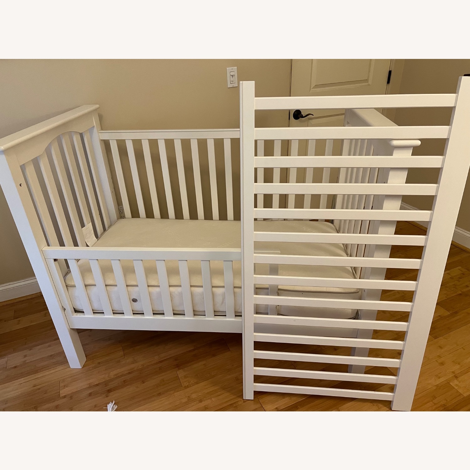 Pottery Barn Kids White Crib/Toddler Bed - image-1