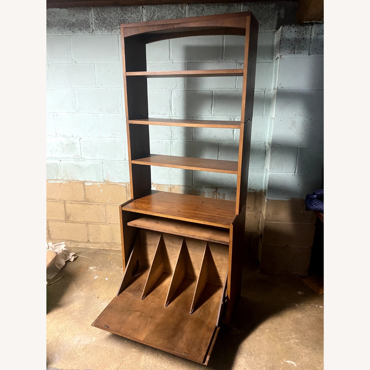 Mid Century Tilt Out Record Cabinet & Shelving - image-2