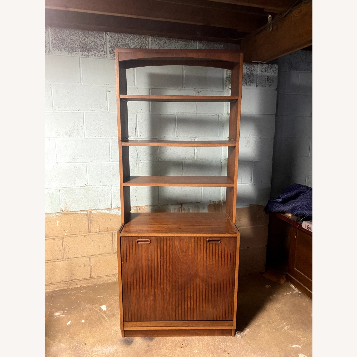 Mid Century Tilt Out Record Cabinet & Shelving - image-1