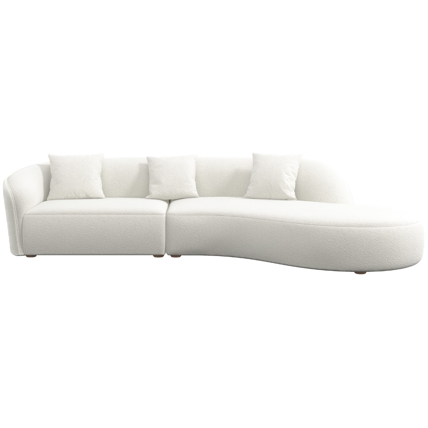Galleria White Boucle Right Sectional Sofa - image-0