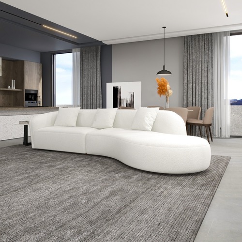 Used Galleria White Boucle Right Sectional Sofa for sale on AptDeco
