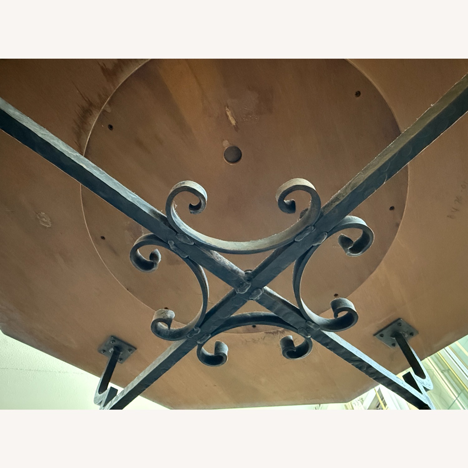 Vintage Wood W Marble Dining Table - image-4