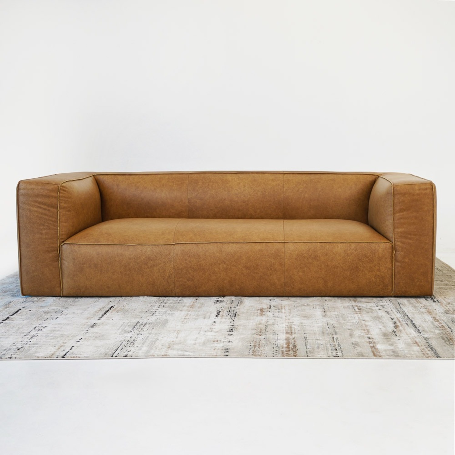 Emerson Tan Leather Sofa - image-5