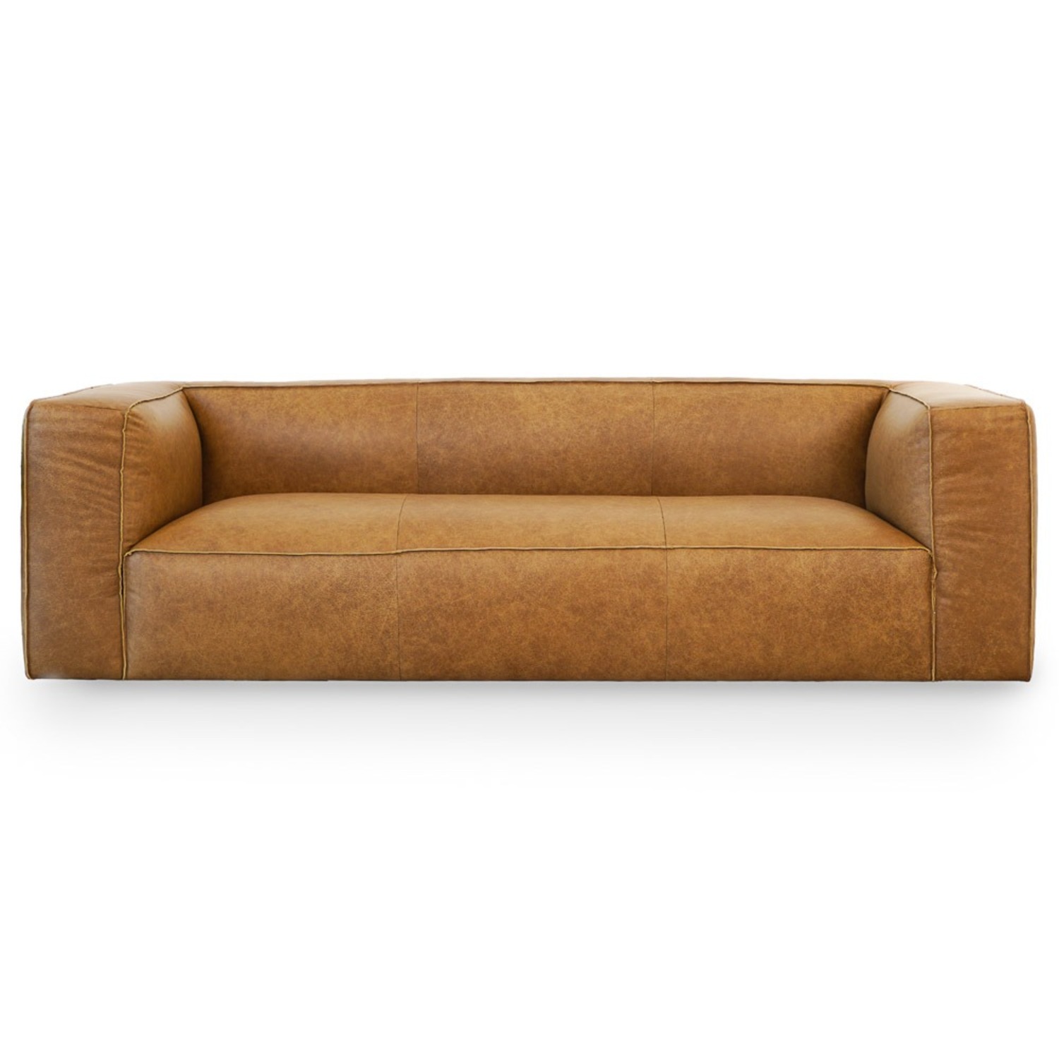 Emerson Tan Leather Sofa - image-6